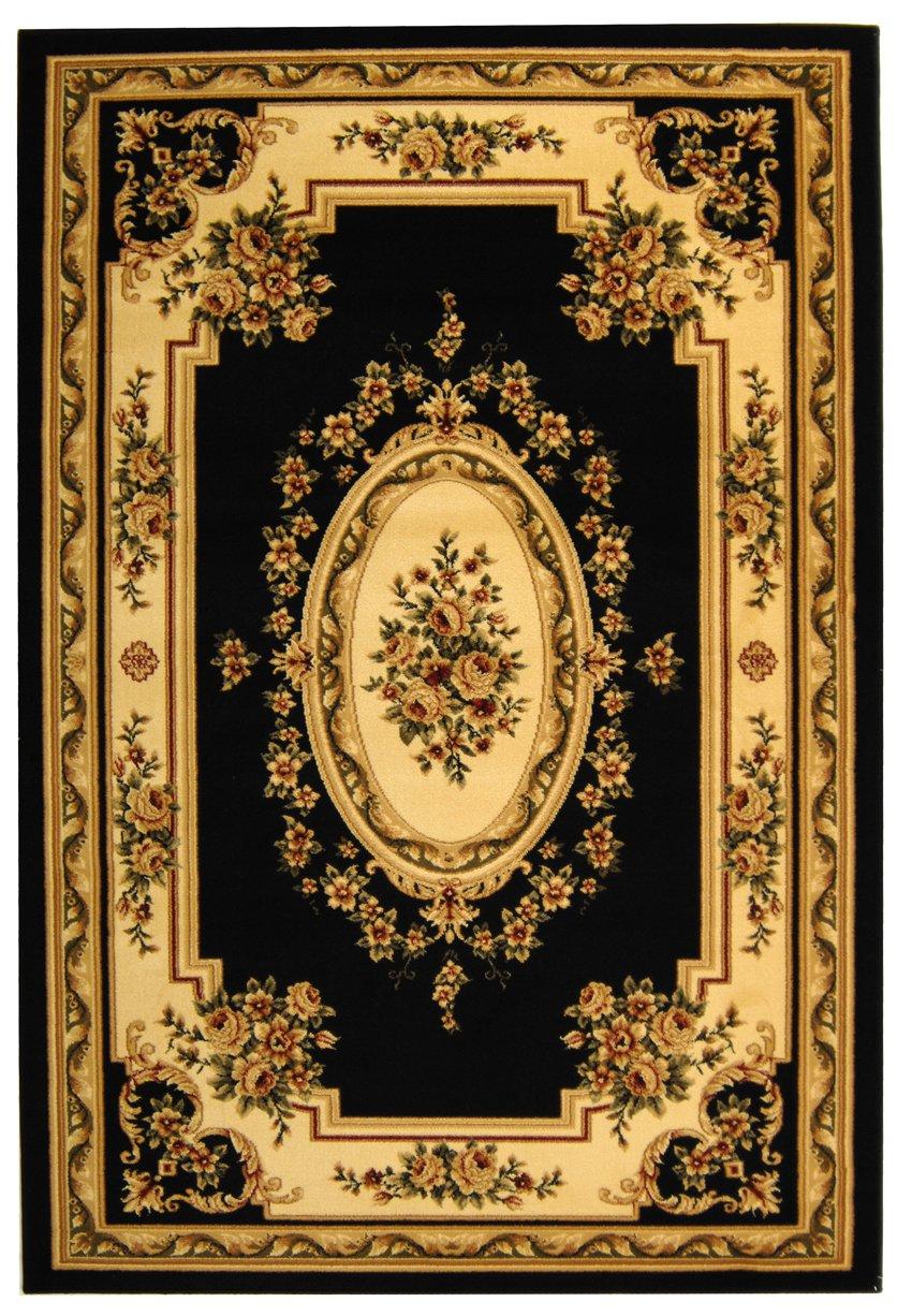 Lyndhurst LNH218 Power Loomed Area Rug - Black/Ivory - 5'3"x7'6" - Safavieh