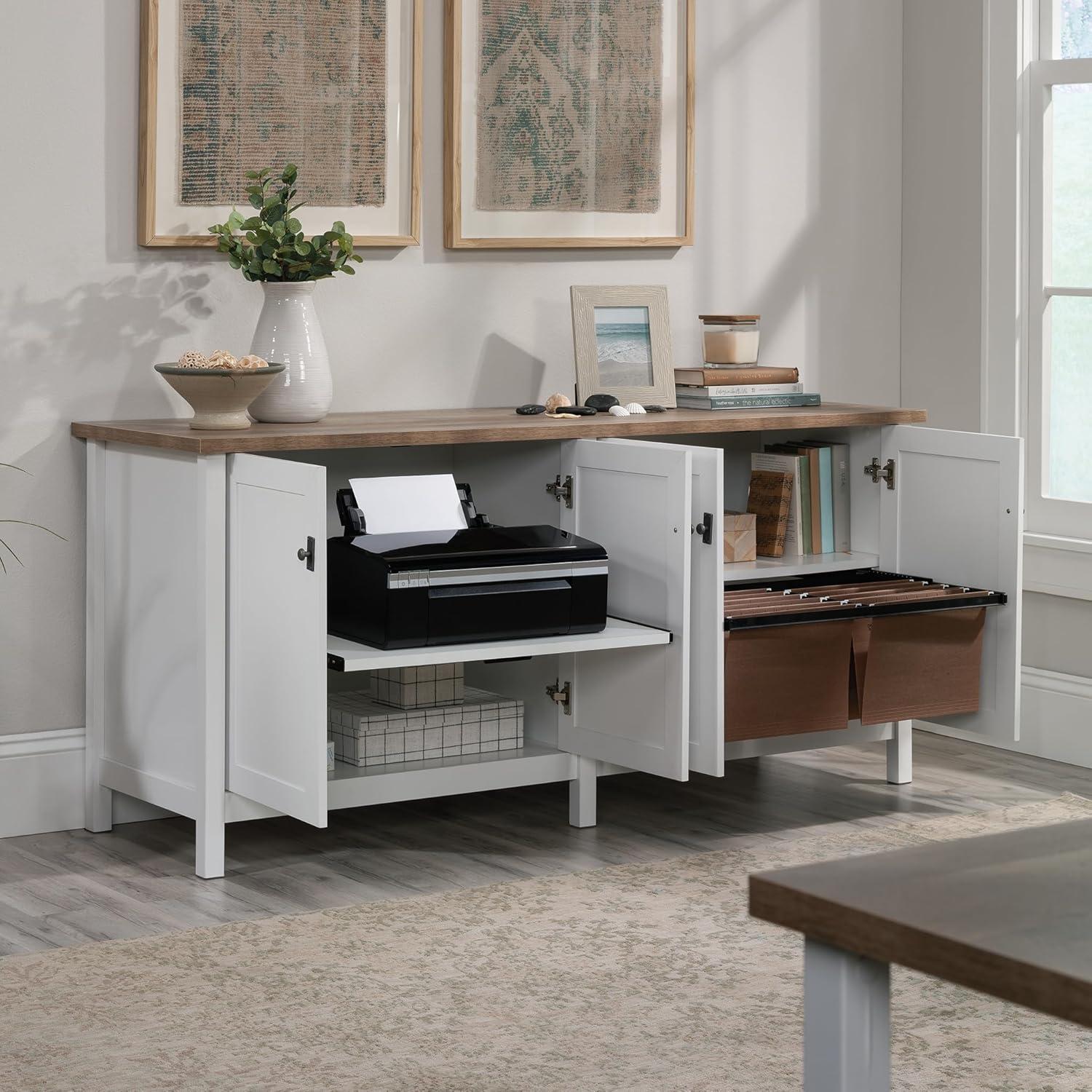 White and Oak Cottage Road Storage Credenza