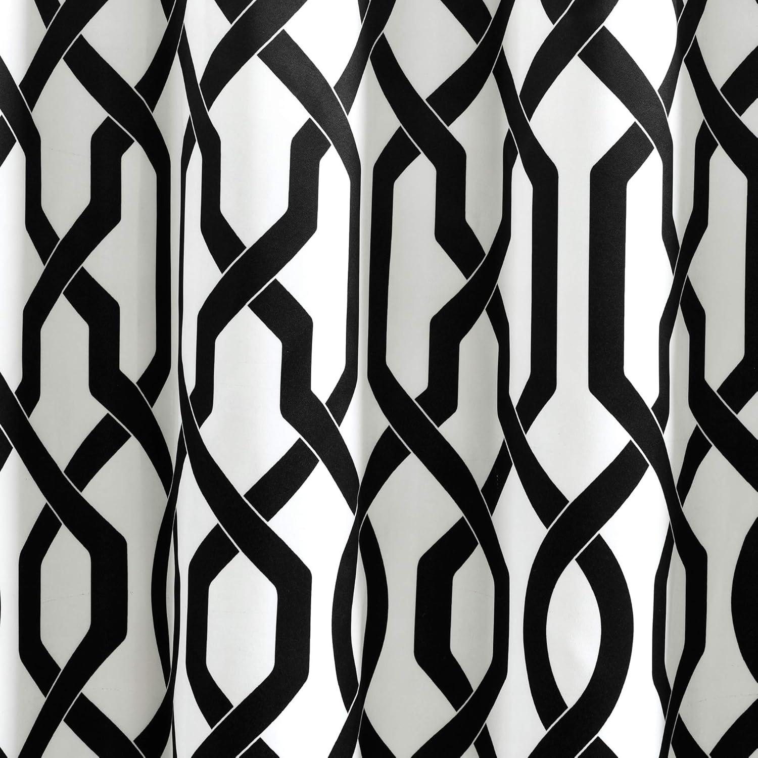 Lush Decor Edward Trellis Room Darkening 95" x 52" Trellis White Metal Grommets Pair Window Panel