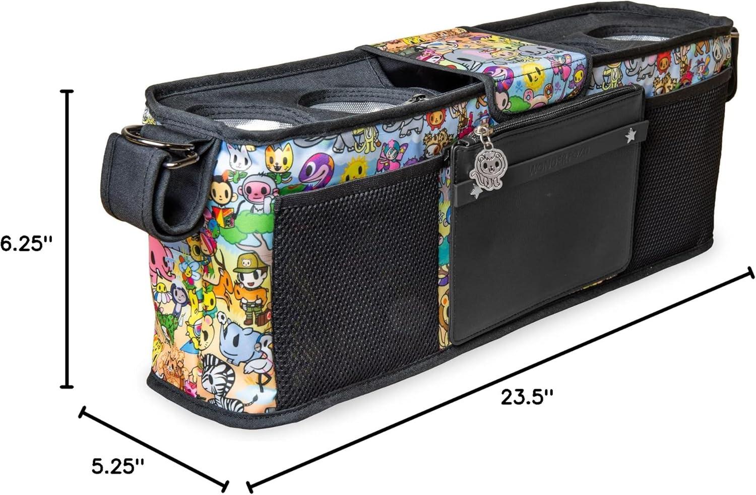 Animalini Multicolor 4-Seater Stroller Organizer with Insulated Cup Holders