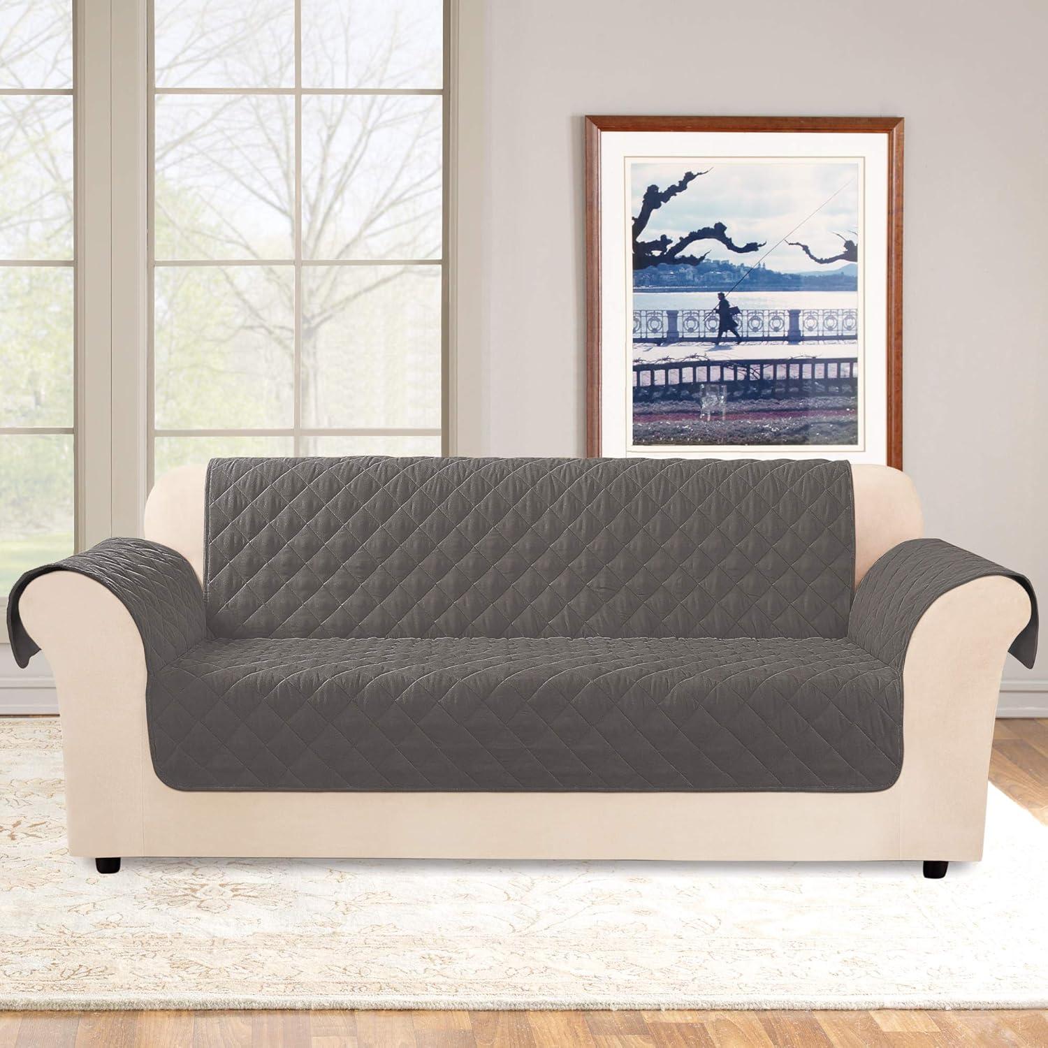 Polyester Box Cushion Sofa Slipcover