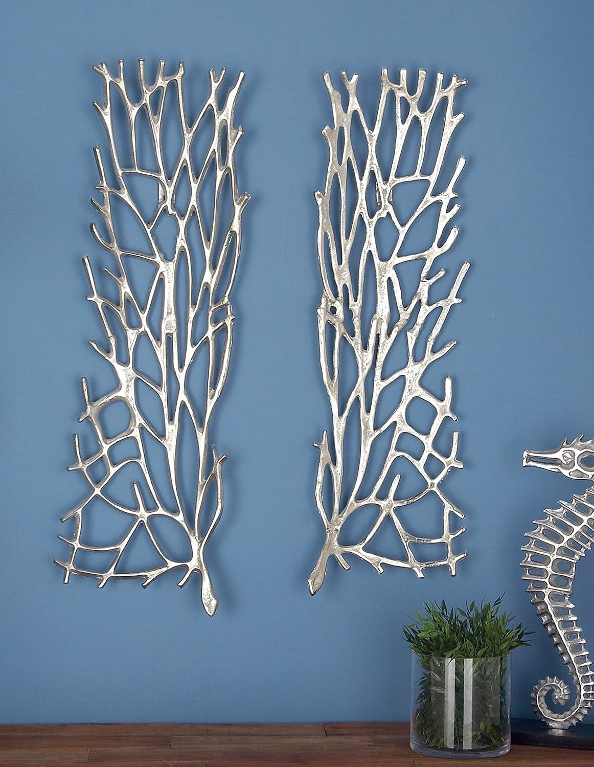 Aluminum Metal Inspired Coral Home Wall Decor