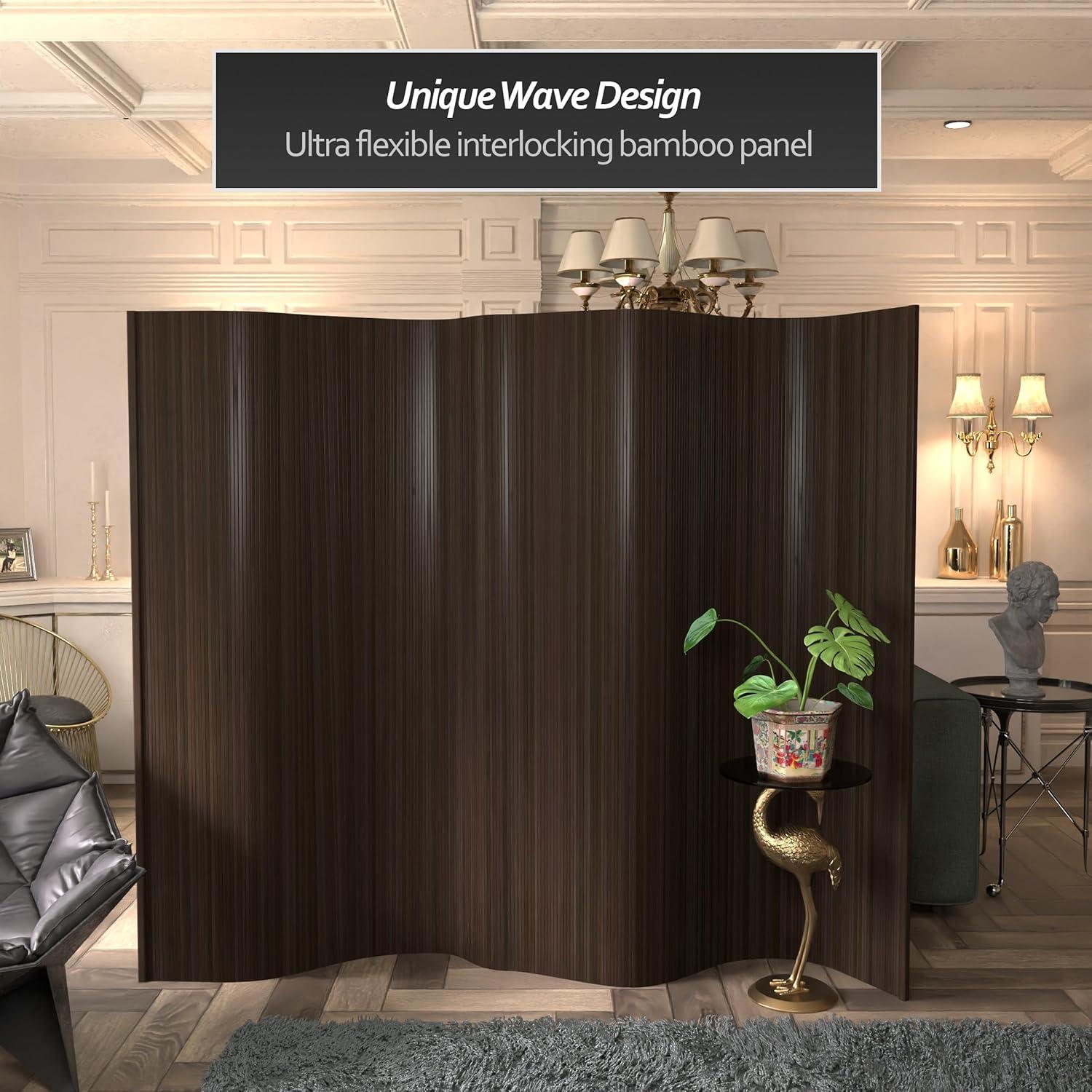 6 ft. Tall Bamboo Wave Screen - Dark Mocha