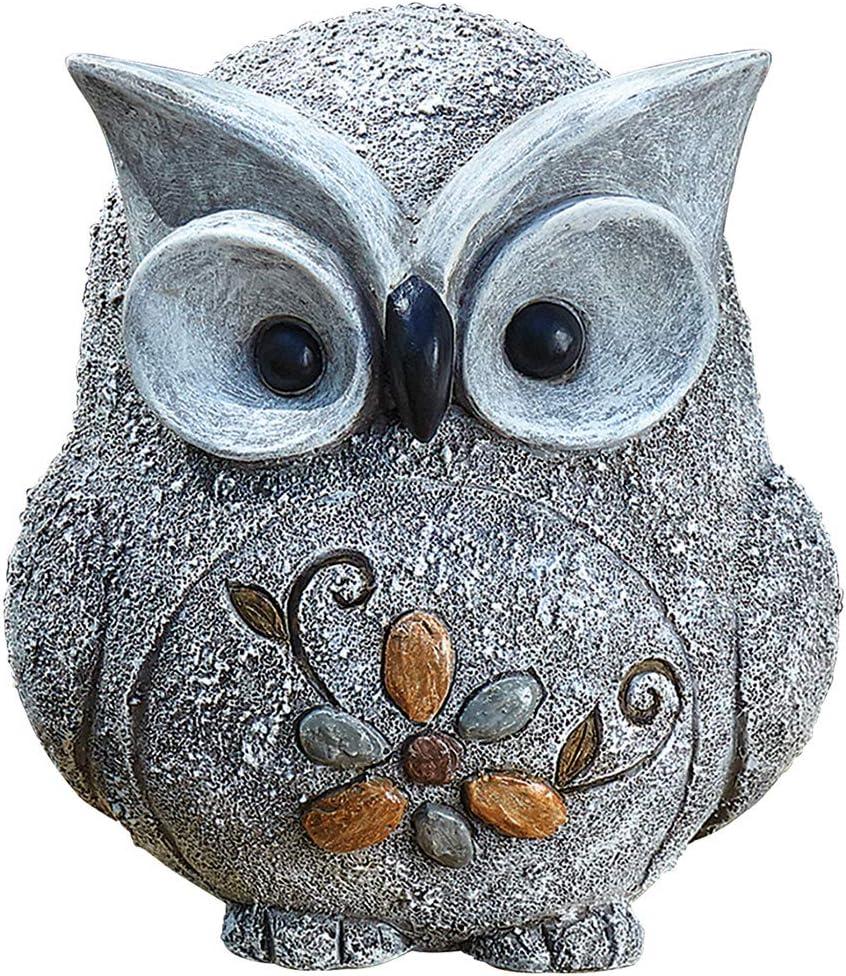 Roman 7.75 In Owl Pebble Statue Wisdom Flower Garden Statues