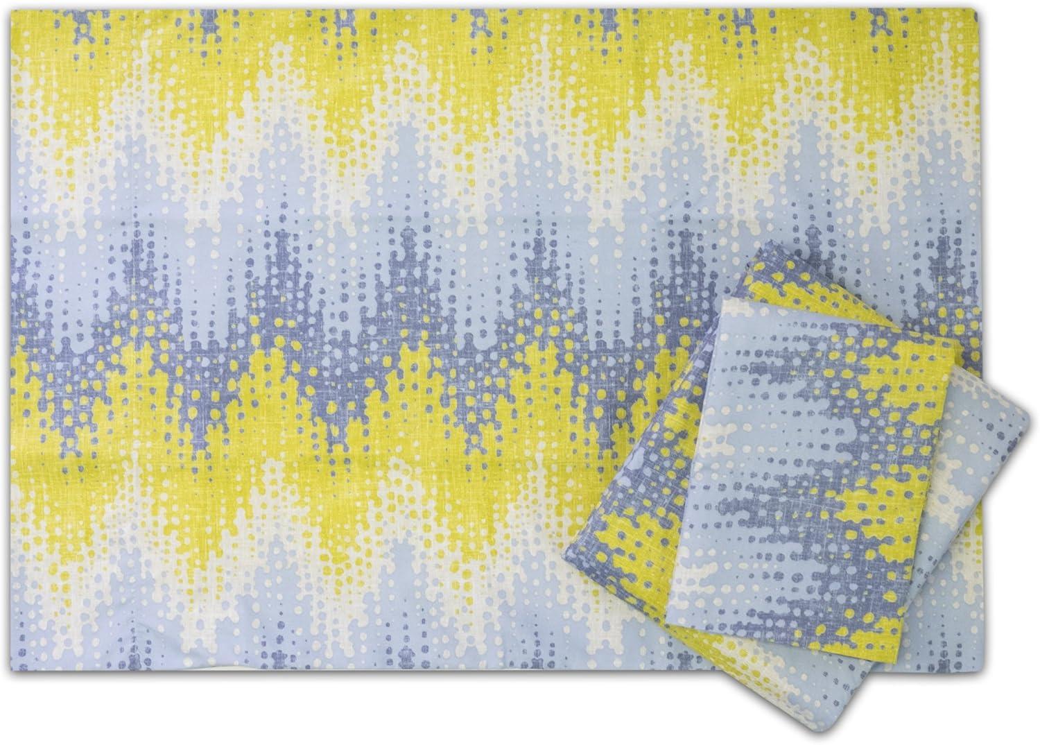 Twin Gray and Yellow Chevron Cotton Microfiber Sheet Set