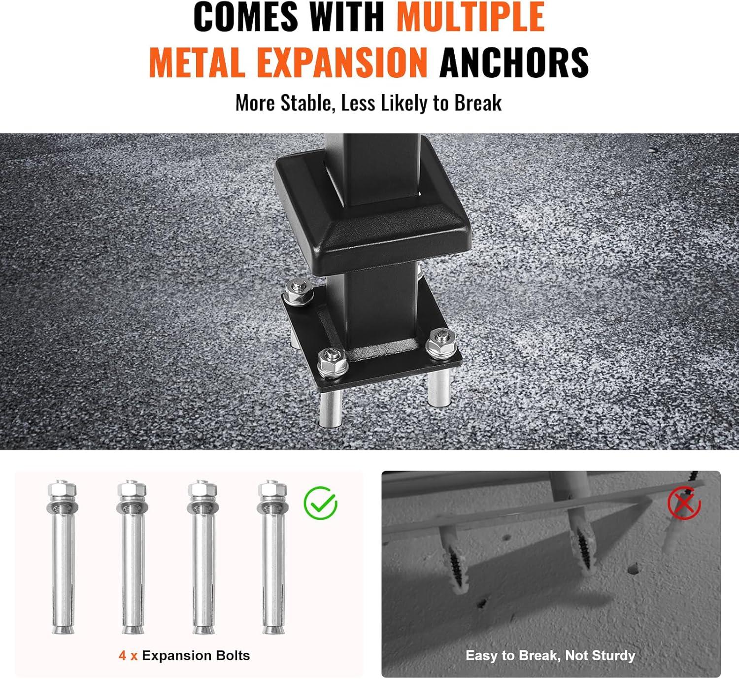 VEVOR VEVOR Single Post Handrail for Outdoor 1-3 Step 40.5" Stair Handrail Floor Mount