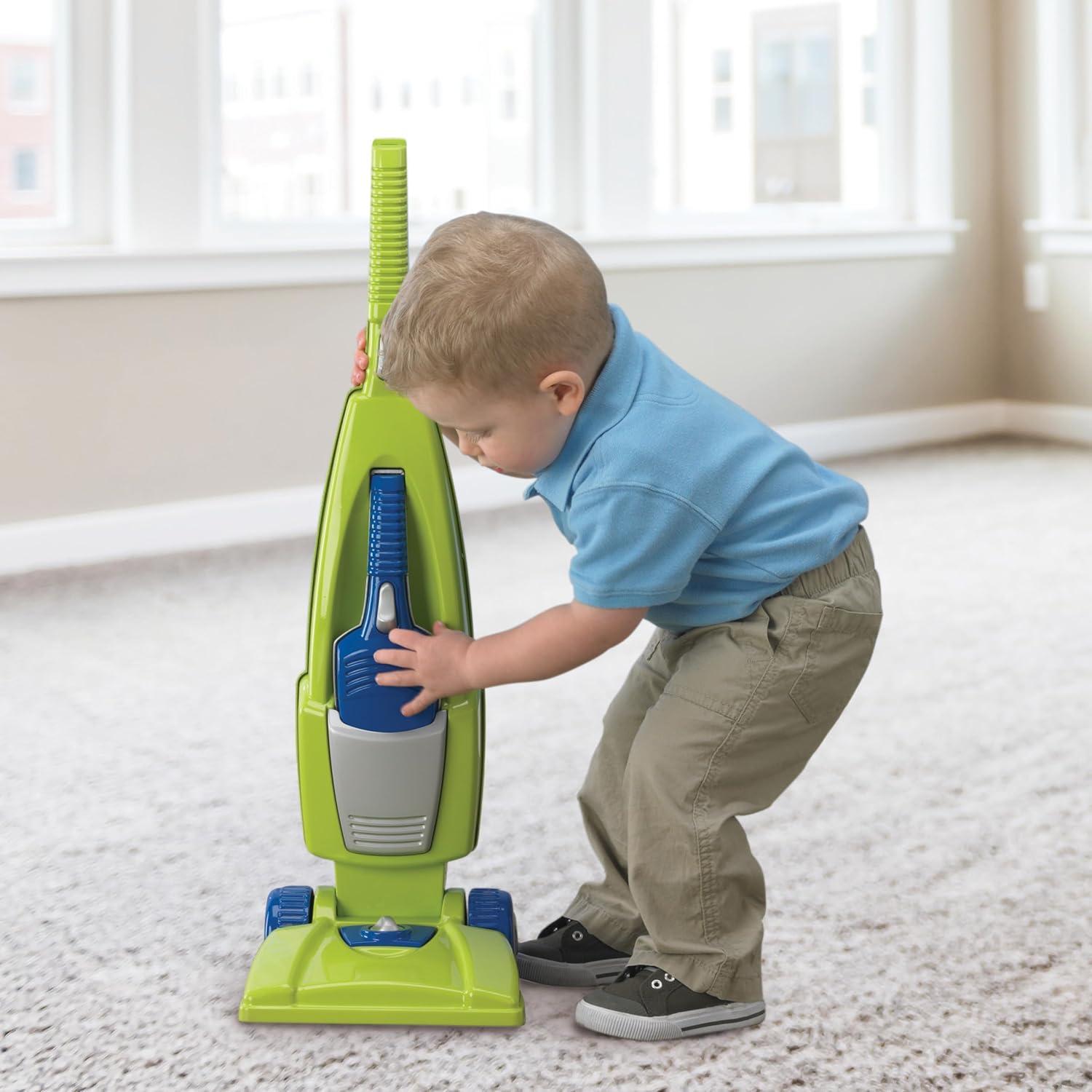 Green and Blue Kids' Pretend Vacuum Set with Hand Vac