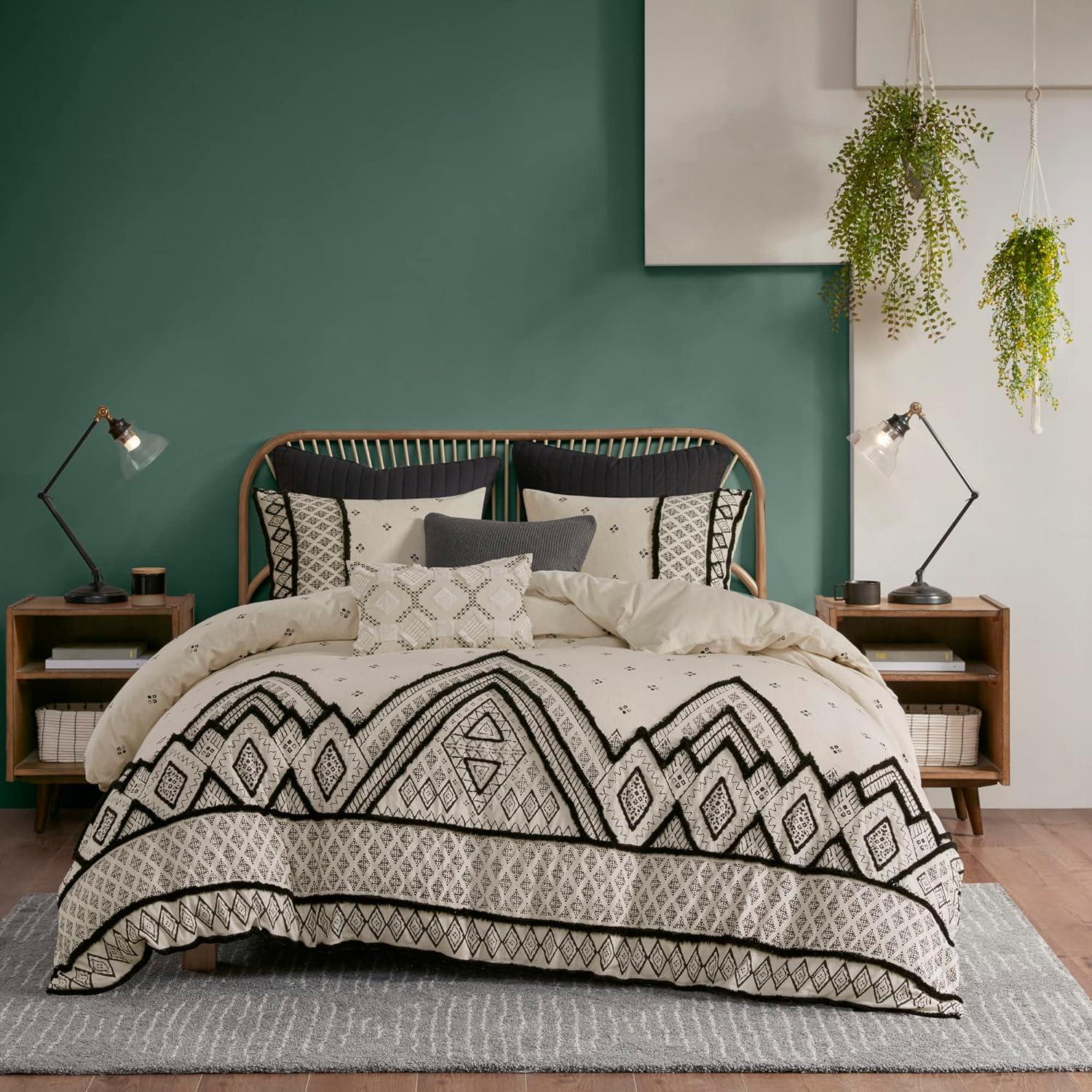 INK+IVY Marta 3 Piece Cotton and Flax Linen Blend Comforter Set