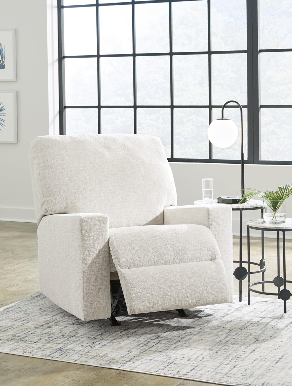 Snow White Polyester Contemporary Recliner Chair