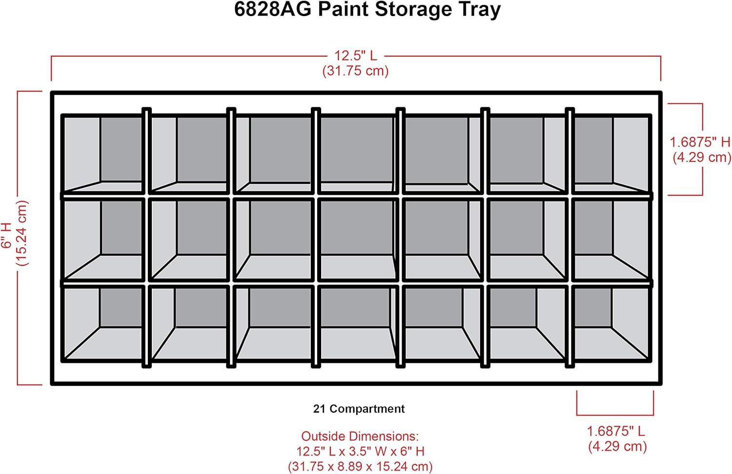 White Wooden Stackable Paint Storage Tray with 21 Compartments