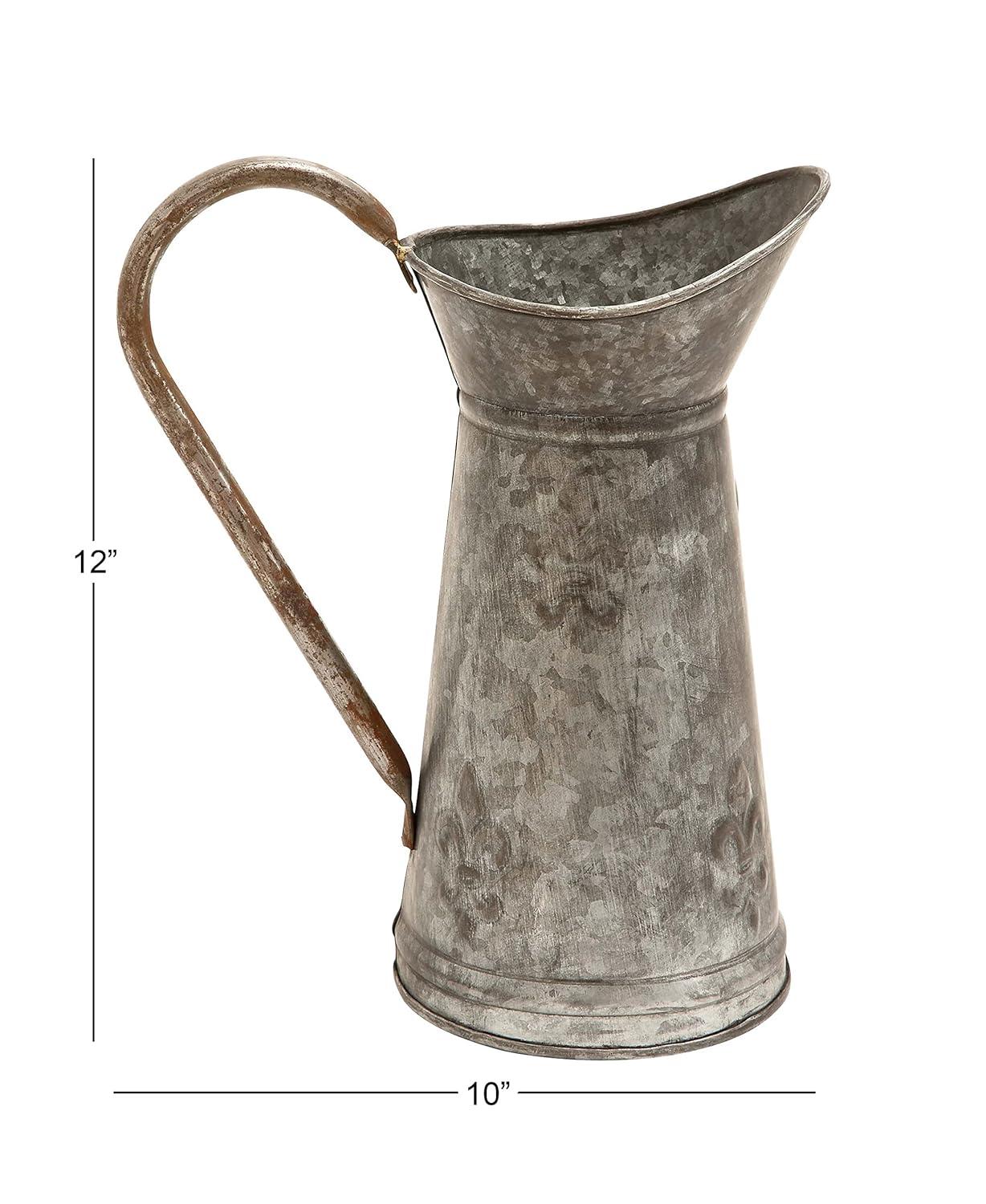 DecMode 10" x 12" Brown Metal Watering Can Planter