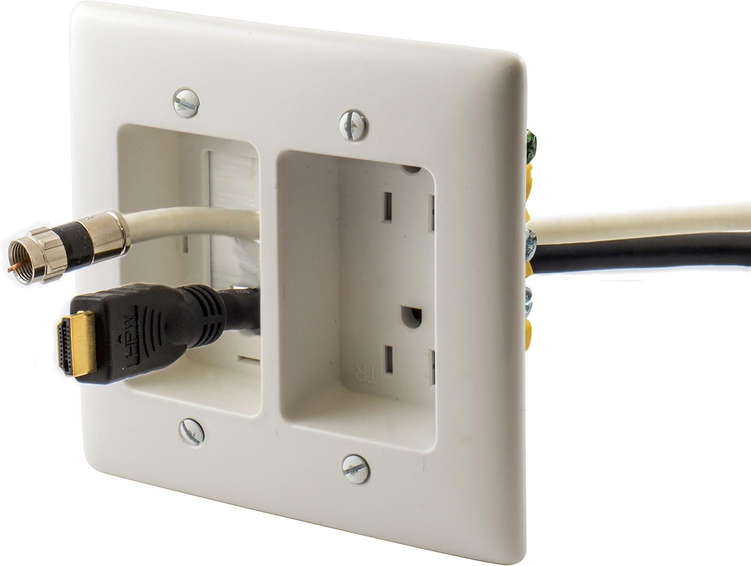 White Tamper-Resistant Duplex Receptacle with Wall Plate