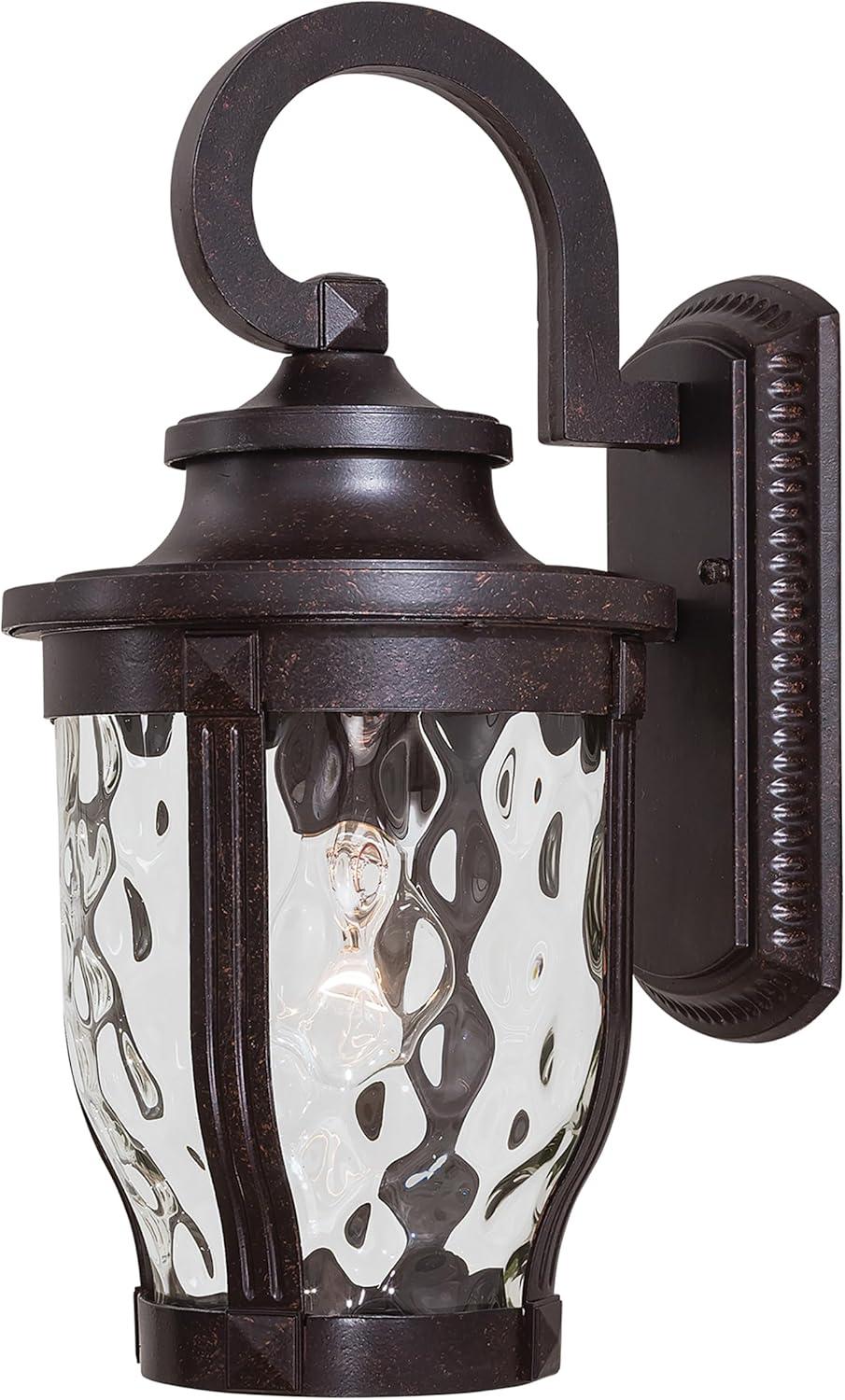 Minka Lavery Rustic Outdoor Wall Light Fixture Corona Bronze 16 1/4" Clear Hammered Glass for Post Exterior Deck Porch Yard Patio