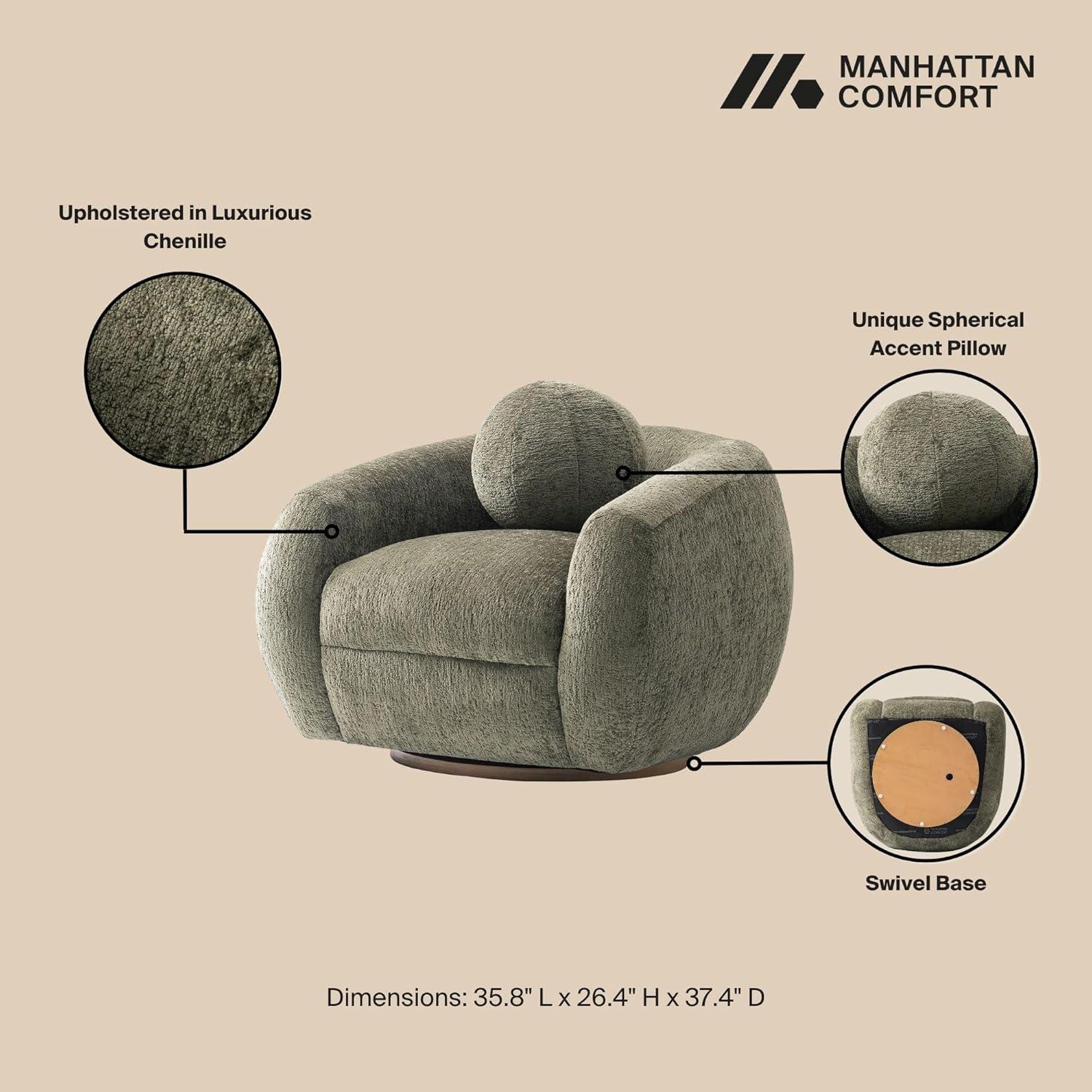 Manhattan Comfort Set of 2 Tribeca Modern Chenille Upholstered Accent Chairs