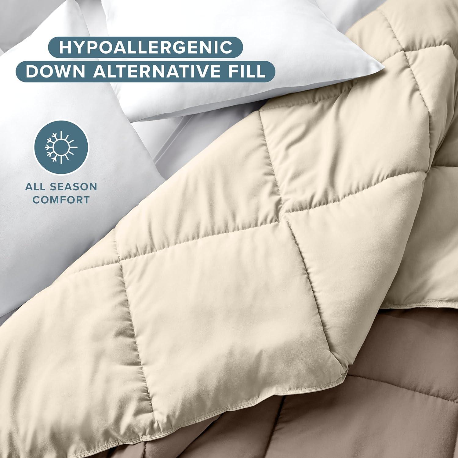 Bare Home Premium Ultra Soft Modern & Contemporary Box Stitch Comforter