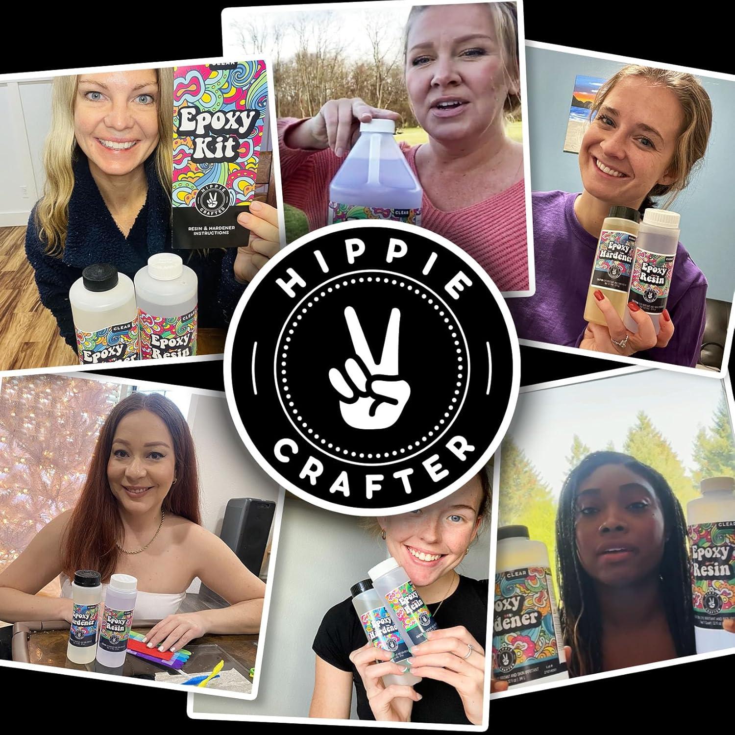 Crystal Clear Epoxy Resin Kit, 1/8 Gallon Total, 2-Part, Includes Two 16 Oz Bottles, for Tumblers, Wood, Tabletop, Countertop, Bar Crafts, Art, Molds, and Casting Projects