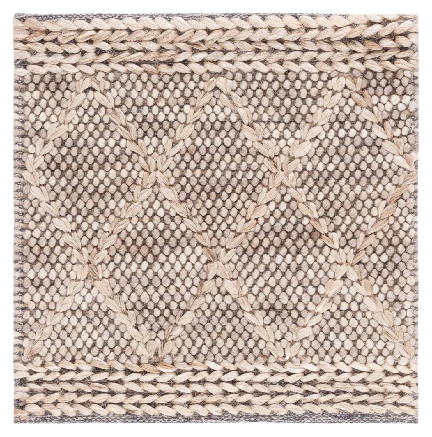 Natura NAT223 Hand Woven Indoor Area Rug - Brown/Natural - 6'x6' - Safavieh