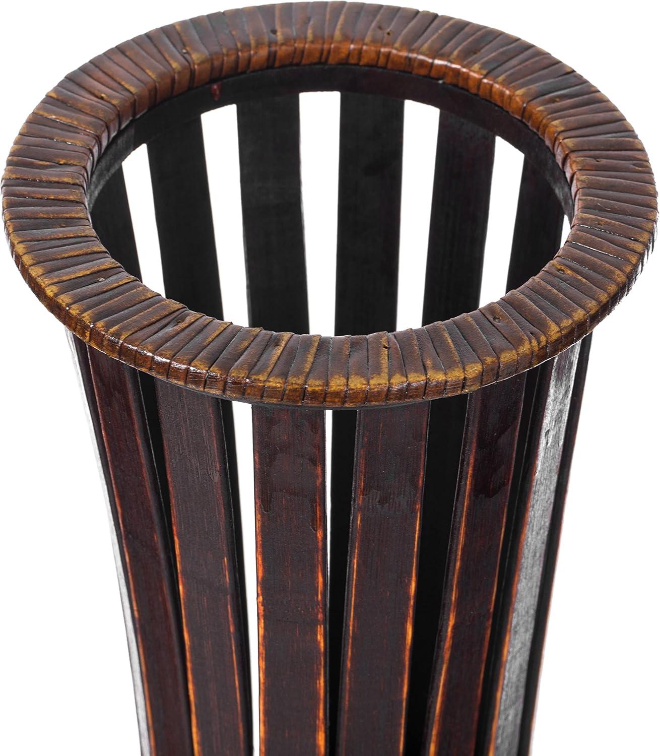 Uniquewise Antique Trumpet Style Brown Bamboo Floor Vase - 36-inch-Tall Decorative Vase for Entryway or Living Room - Vintage-Inspired Home Decor