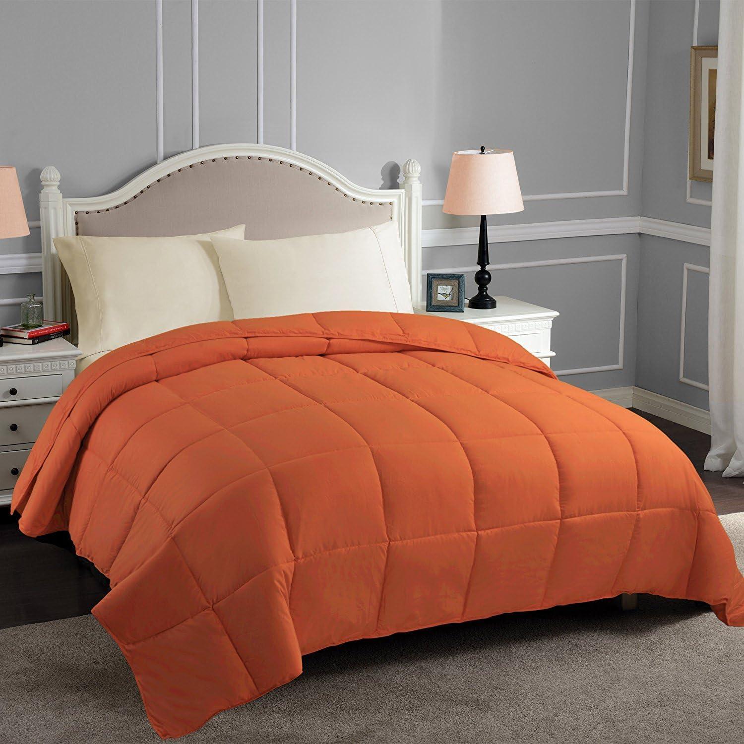 Classic Comforter Reversible All-Season Medium Weight Down Alternative Bedding by Blue Nile Mills