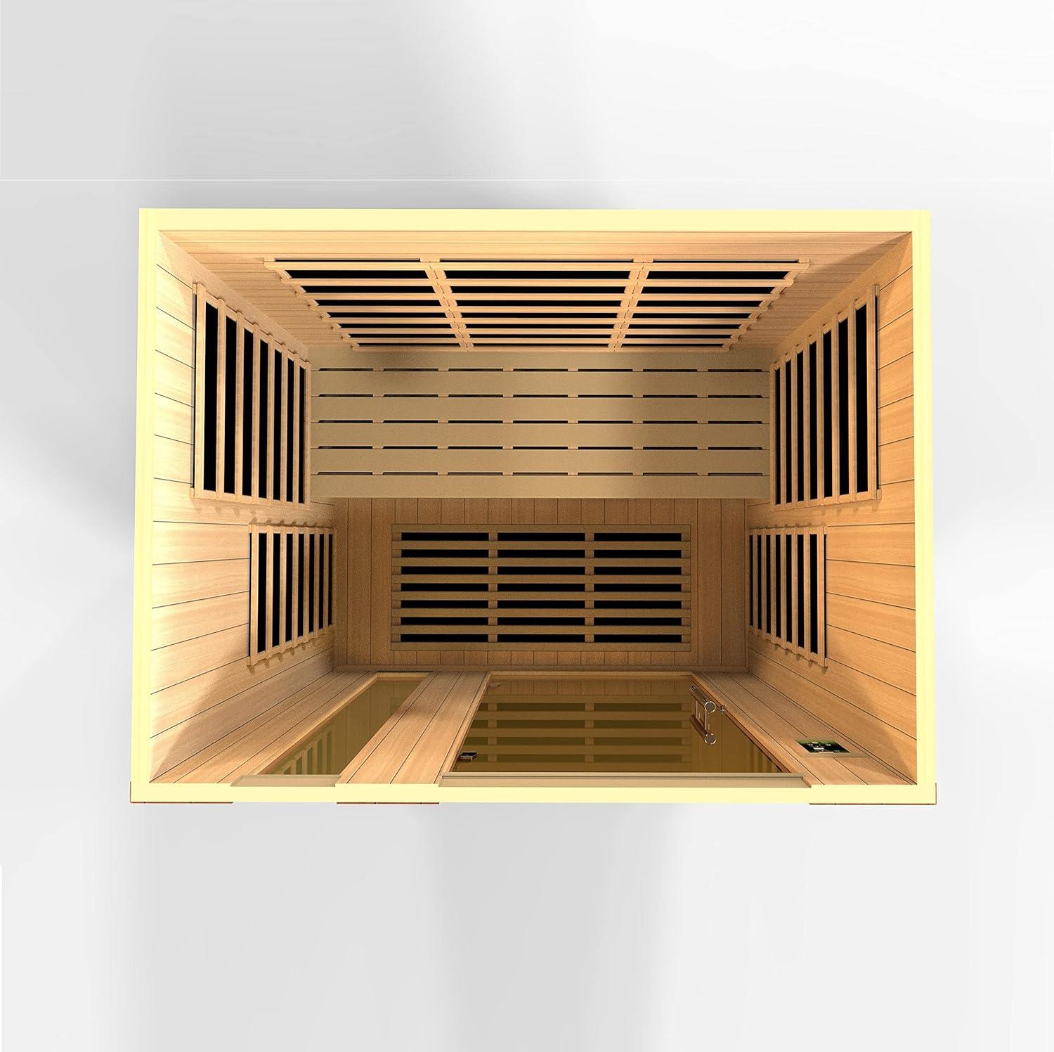Dynamic Infrared Dynamic Infrared Lugano 3 - Person Bluetooth Compatible FAR Infrared Sauna with Remote Control in Hemlock