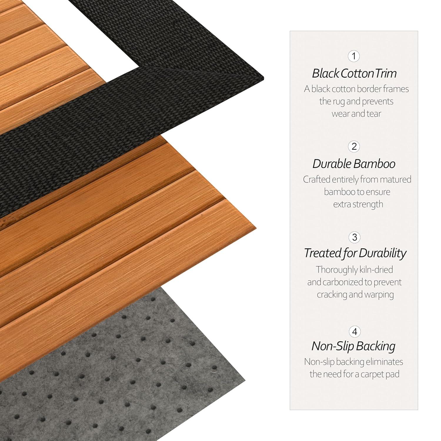 Oriental Furniture Bamboo Rug, Burnt Bamboo, 5x8