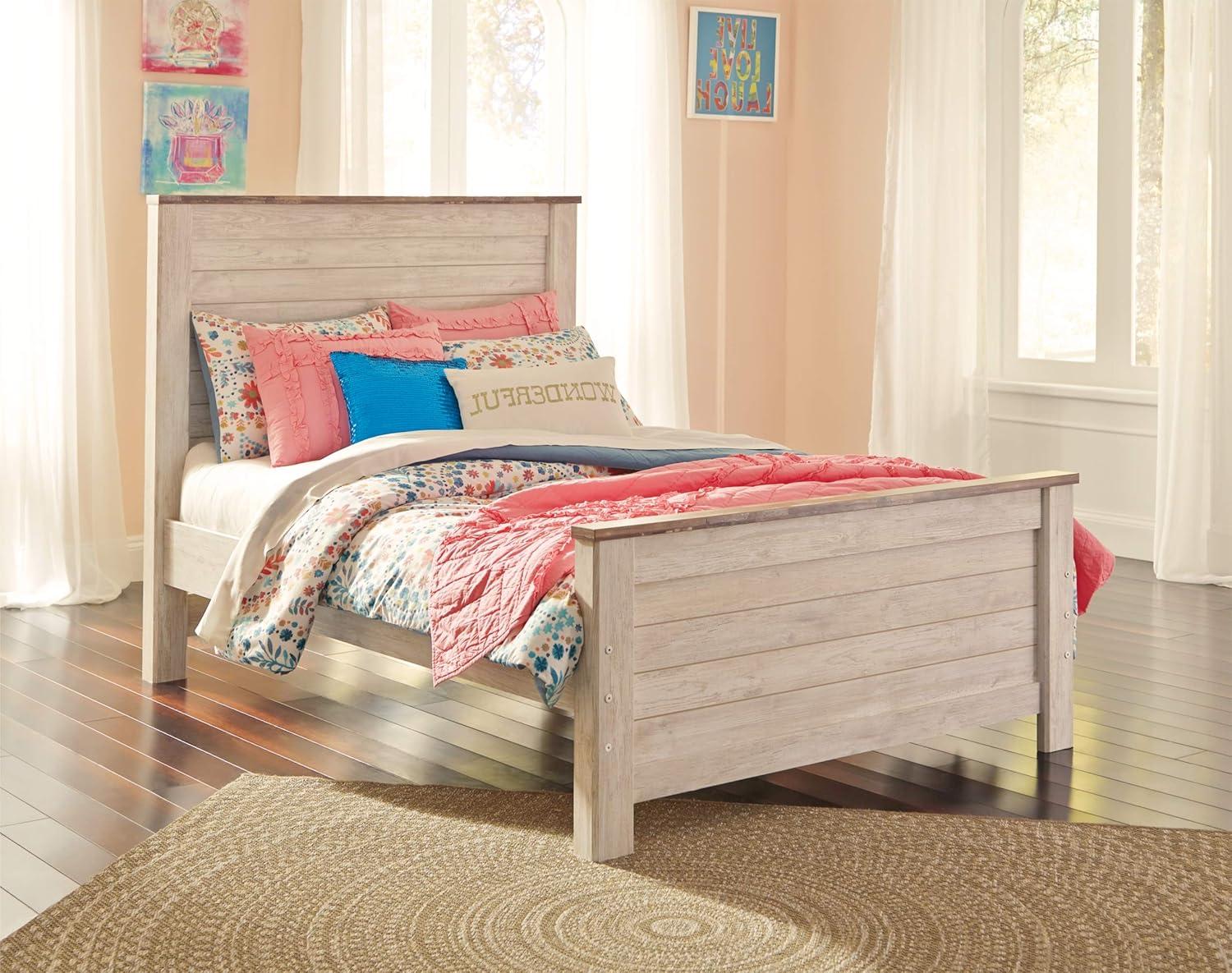 Signature Design by Ashley Casual Willowton Full Panel Headboard  Whitewash