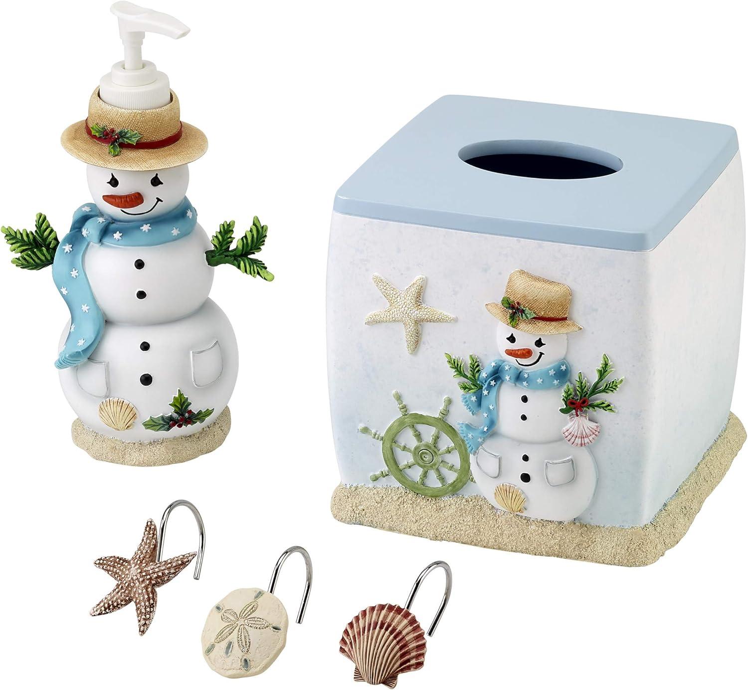 Coastal Snowman Tissue Box Cover