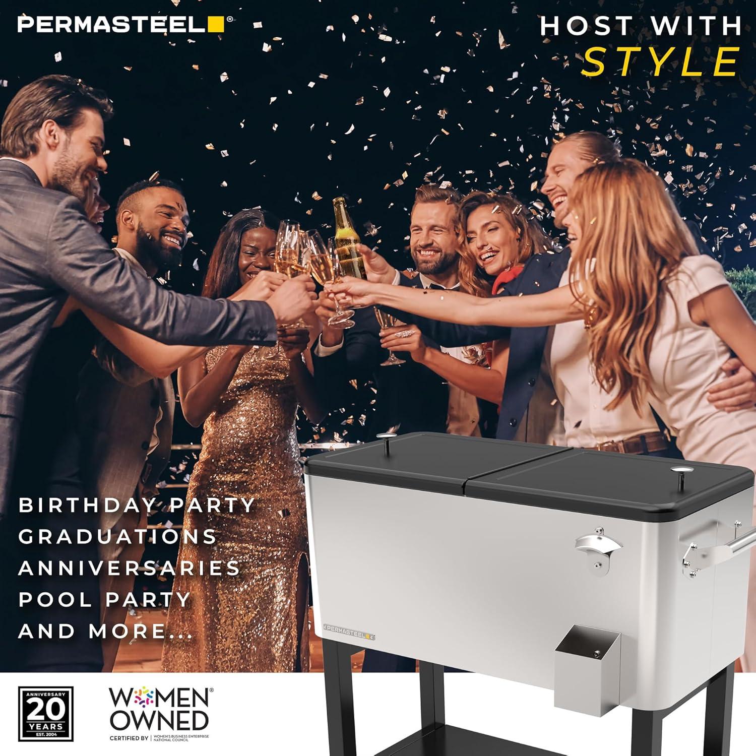 Permasteel 80-Qt Outdoor Patio Cooler with Removable Basin