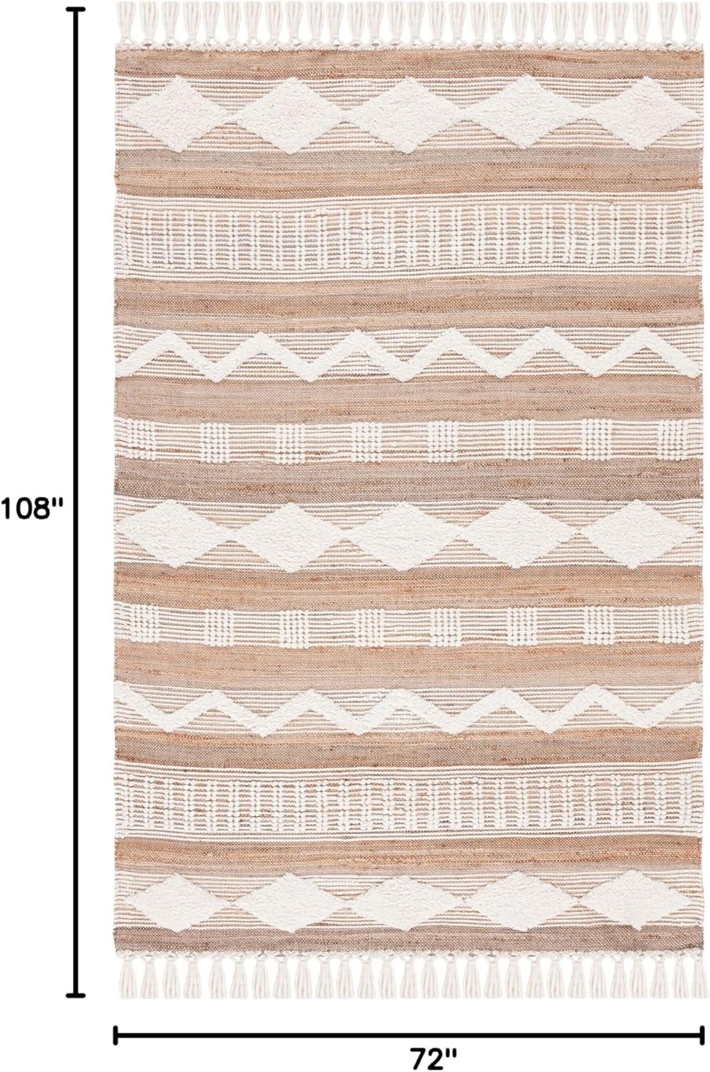 Natural Fiber NF377 Flat Weave Indoor Area Rug - Natural/Ivory - 6'x9' - Safavieh