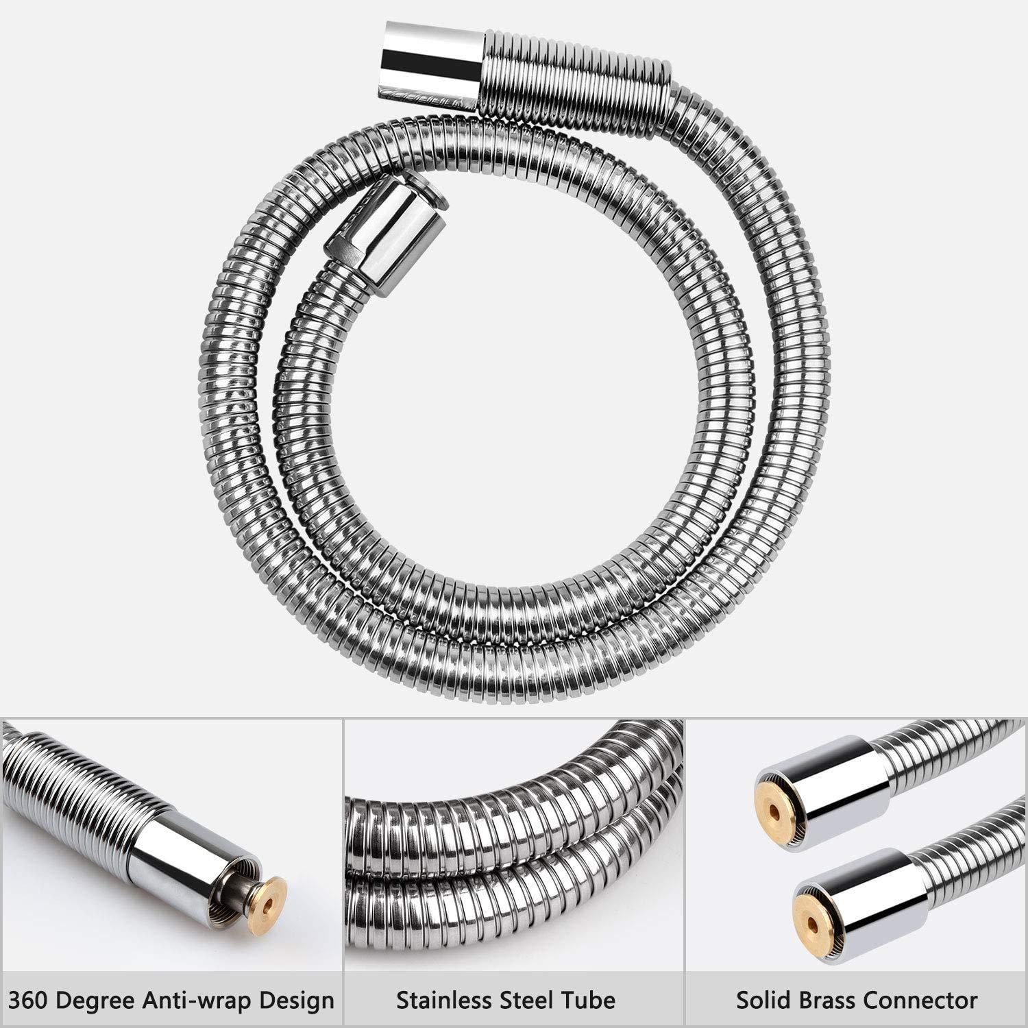 KWODE Pre-rinse Hose 38 Inch Flexible Stainless Replacement Hose for All Brand Commercial Kitchen Sink Faucet with 7/8”-20NPT Female Thread (96CM/38”)