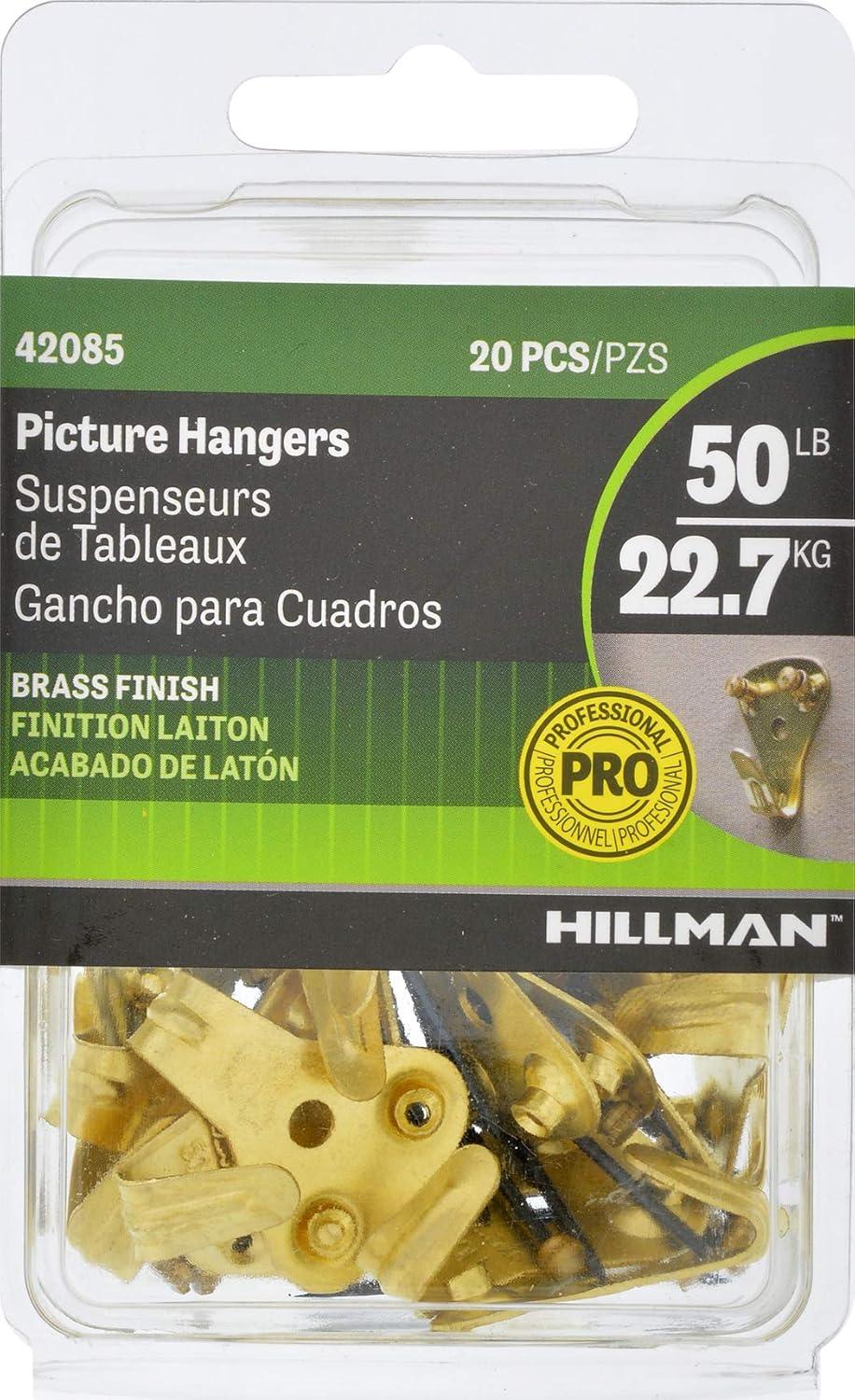 Hillman AnchorWire Brass-Plated Classic Picture Hanger 50 lb 20 pk (Case of 5)