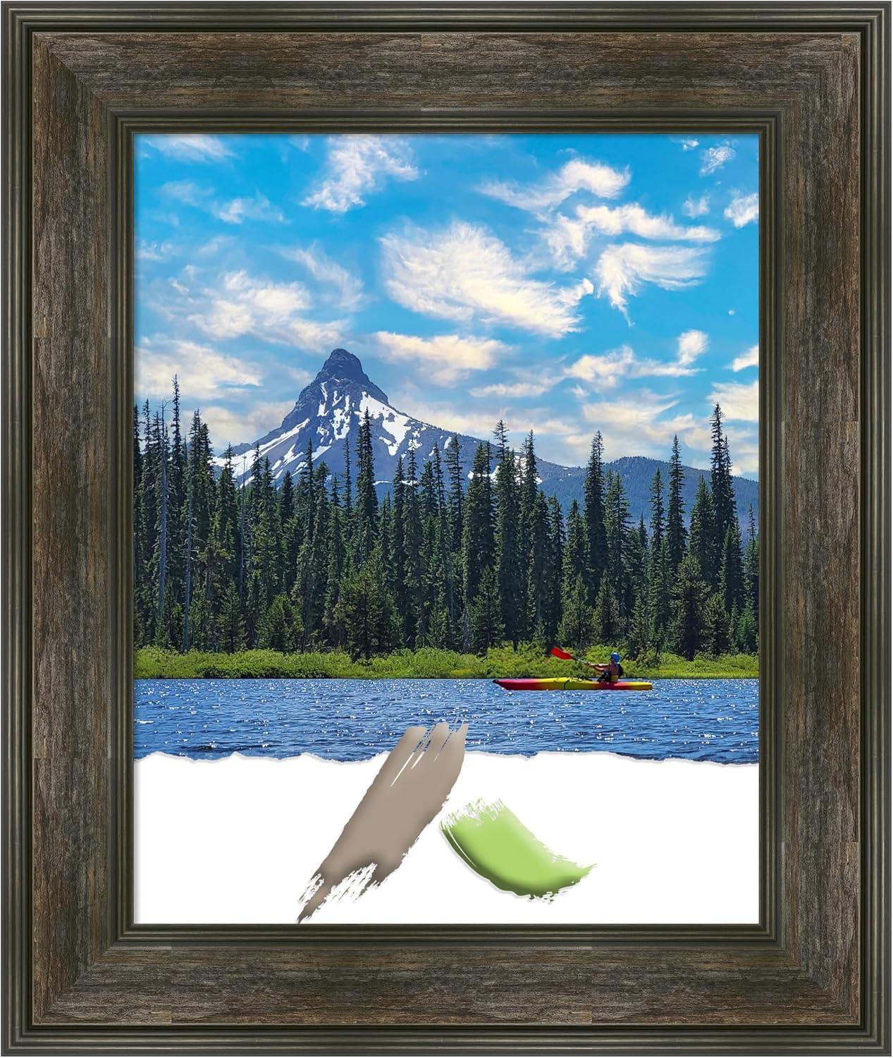 Amanti Art Rail Rustic Char Picture Frame