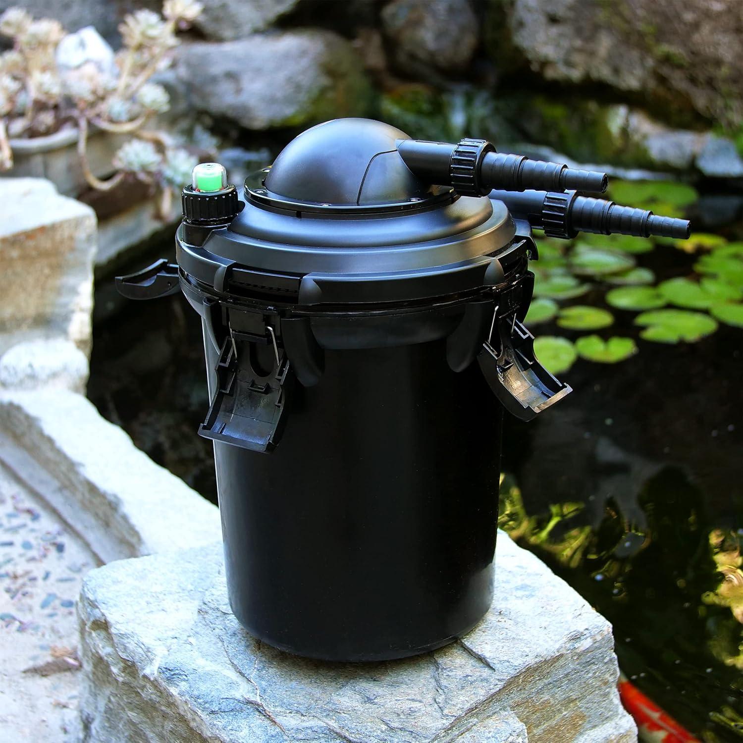 Black 15" Bio-Pure Pressure Pond Filter with Indicator