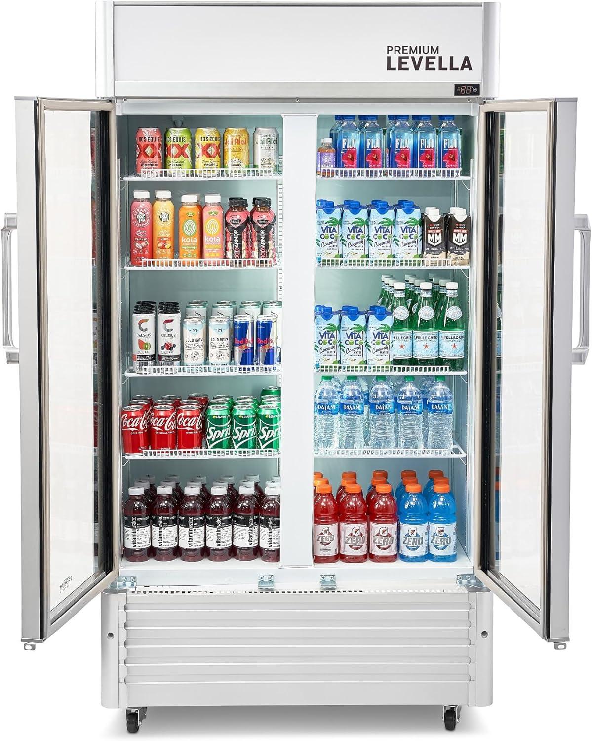 Premium Levella 16 Cubic Feet Merchandising Refrigerator - 34.4''