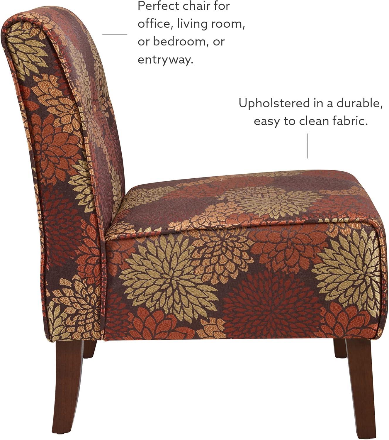 Harvest Floral Wood Slipper Accent Chair