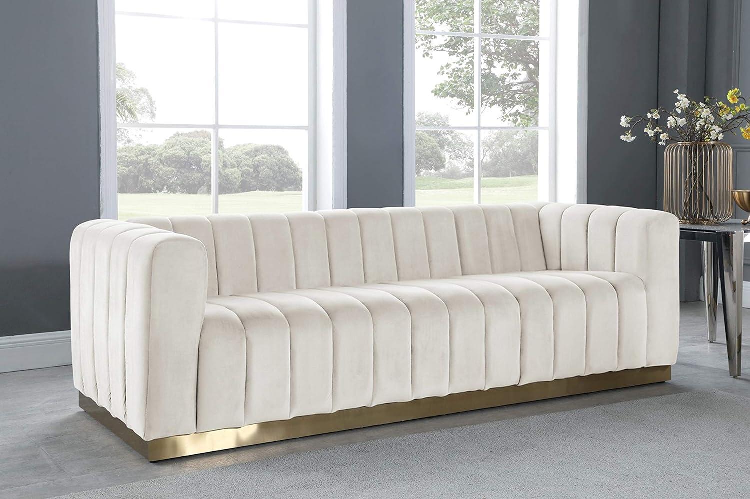 Meridian Furniture Marlon Black Velvet Sofa