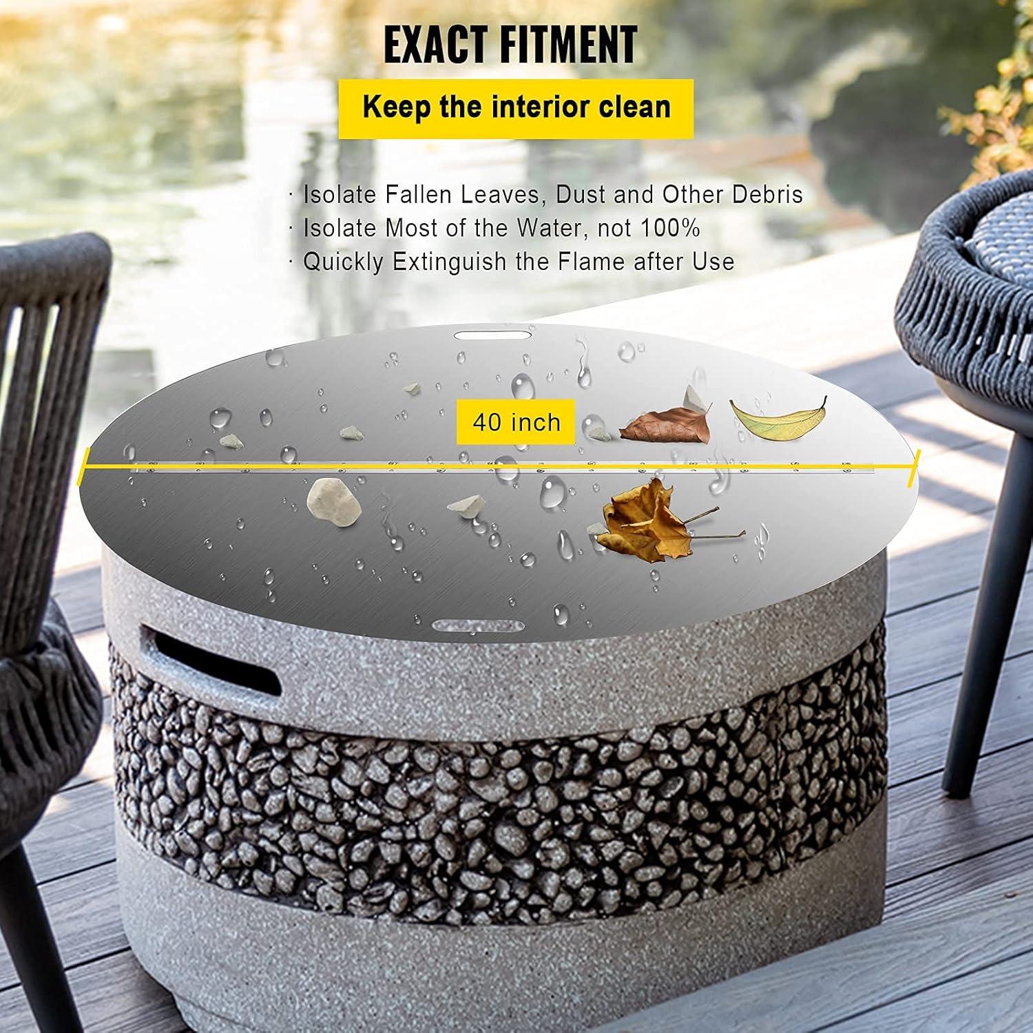 40'' Round Stainless Steel Fire Pit Lid