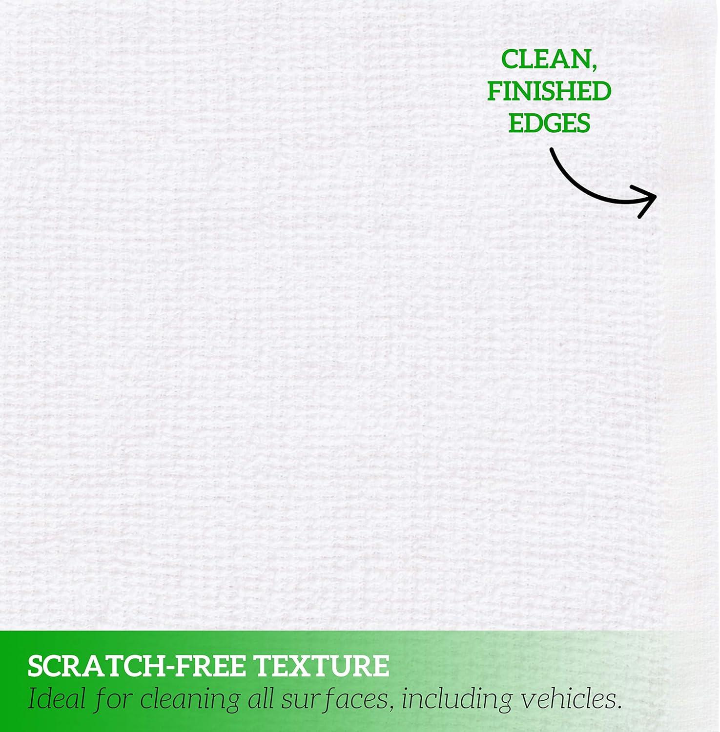 GREEN LIFESTYLE Terry Towels, White Rags, Bar Towels 100% Cotton Absorbent and Durable, Multipurpose Cleaning Rags, Cotton Cleaning Rags, Kitchen Rags, Reusable Shop Rags (14”x17”, Pack of 60)