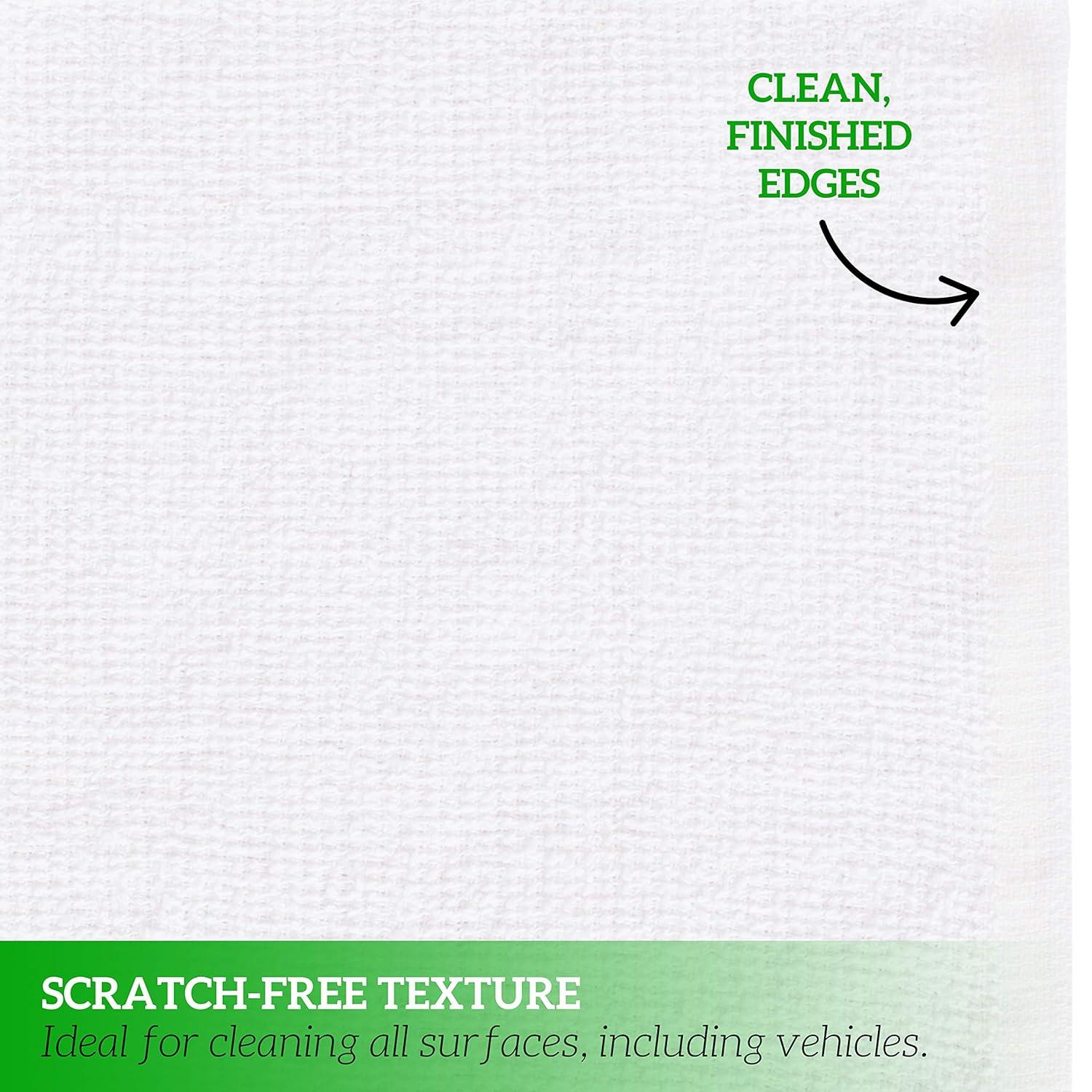 GREEN LIFESTYLE Terry Towels, White Rags, Bar Towels 100% Cotton Absorbent and Durable, Multipurpose Cleaning Rags, Cotton Cleaning Rags, Kitchen Rags, Reusable Shop Rags (14”x17”, Pack of 60)