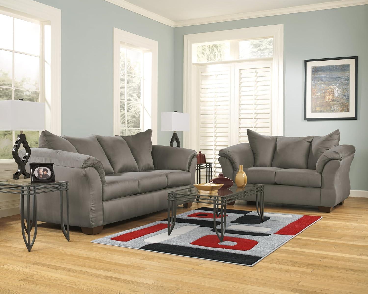 Signature Design by Ashley Darcy Fabric Loveseat in Cobblestone