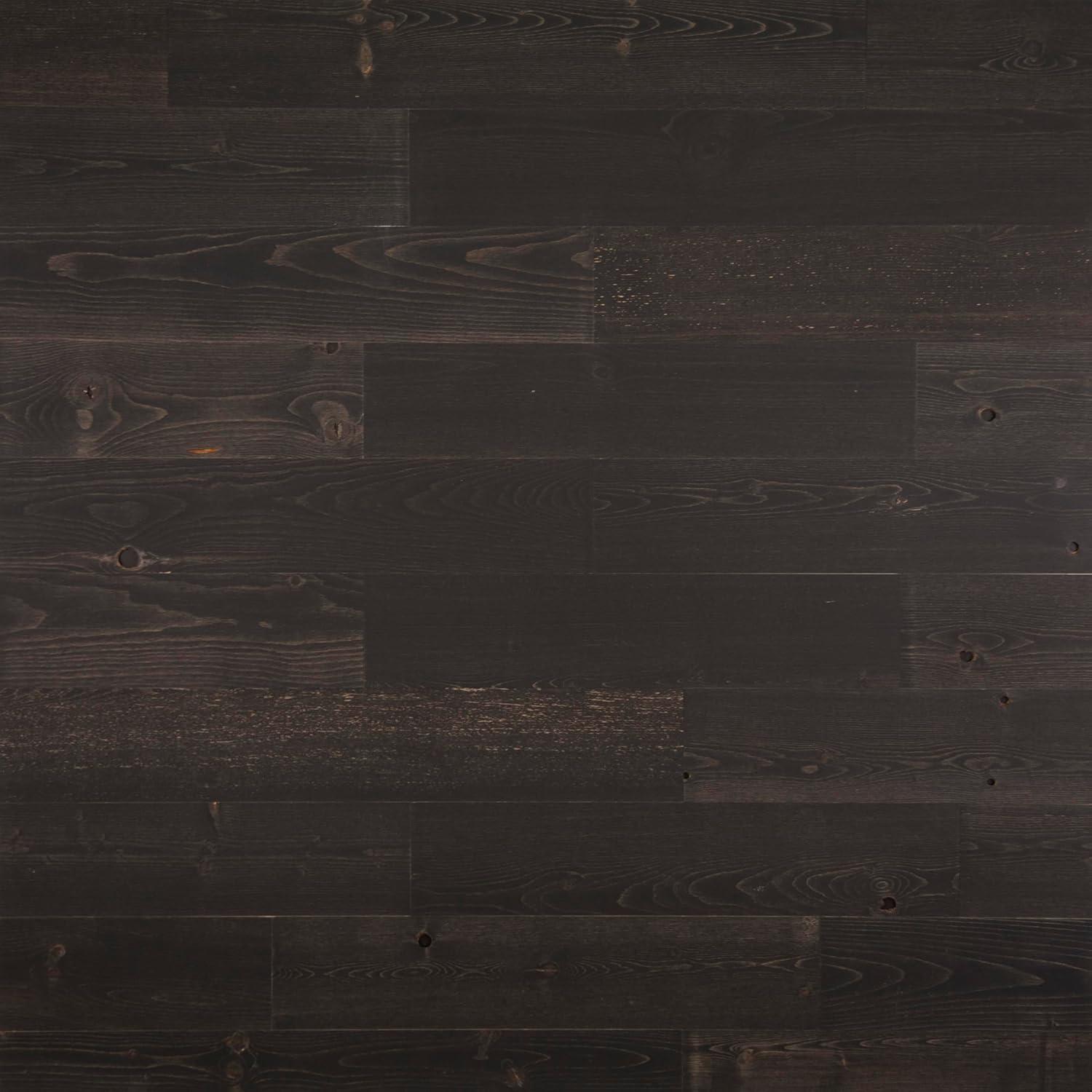 Black Ice Reclaimed Wood Peel & Stick Wall Planks