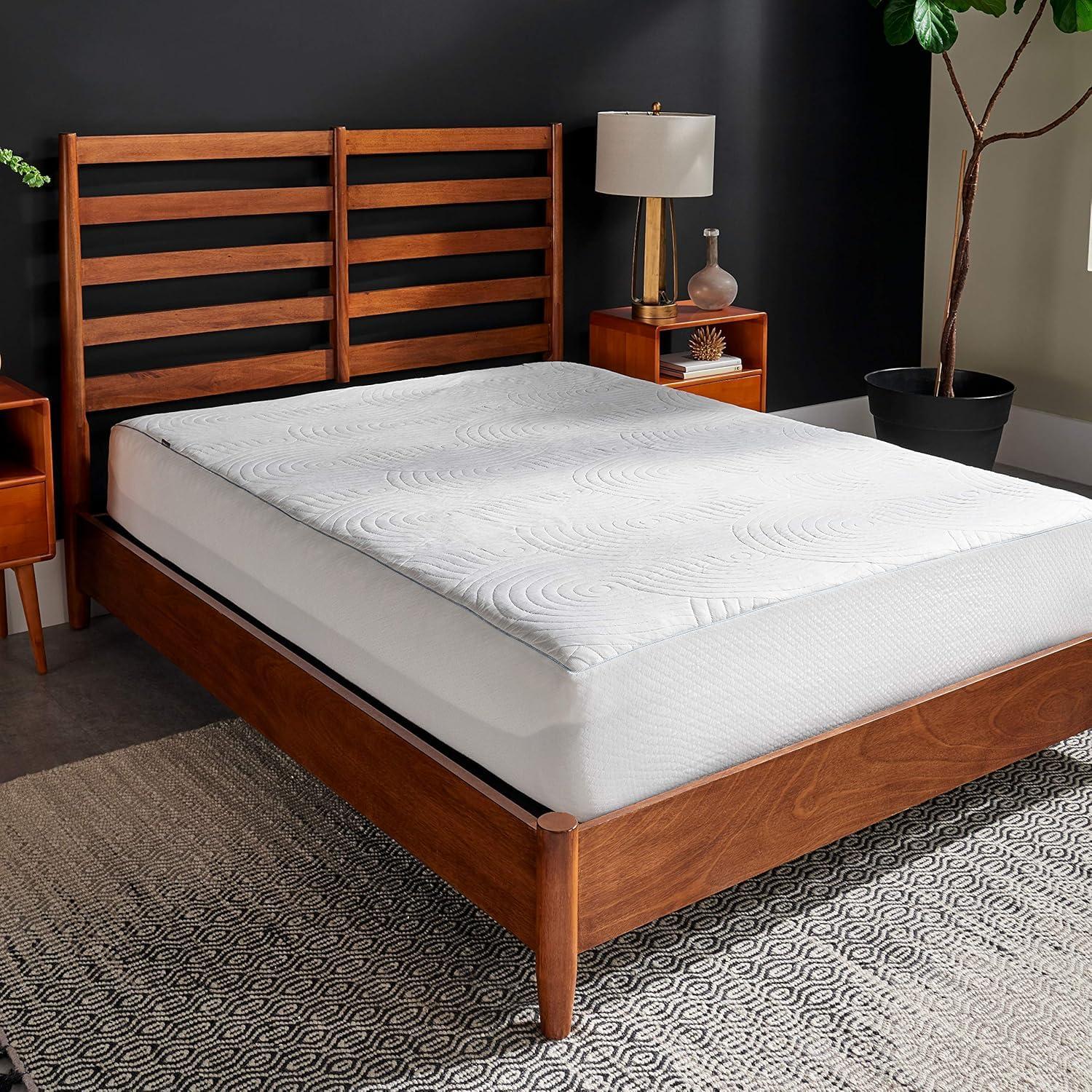 Tempur-Pedic Queen Cool Luxury Quilted Waterproof Machine Washable Fitted Mattress Pad: Hypoallergenic Protector