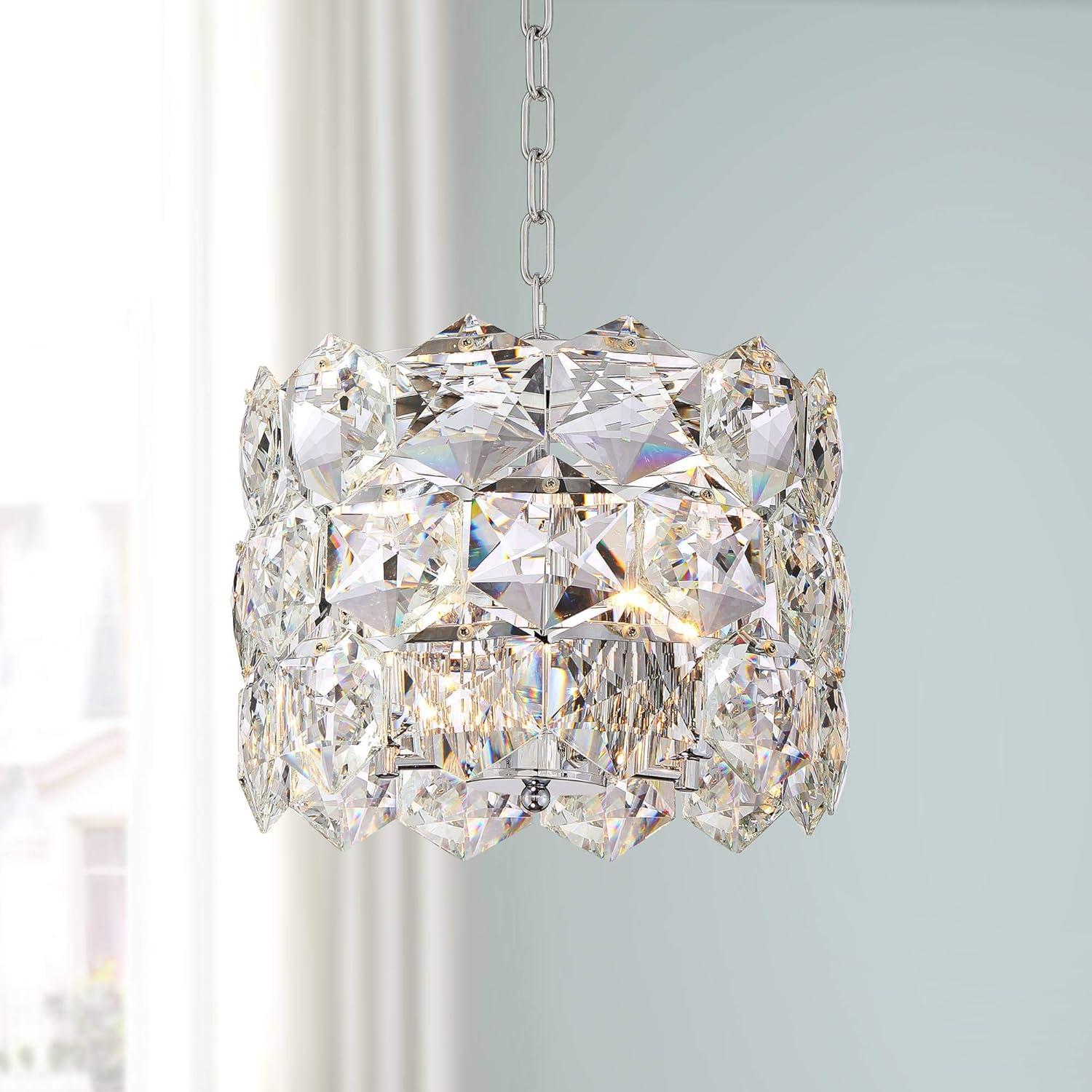 Vienna 18.5" Chrome Crystal Pendant Chandelier