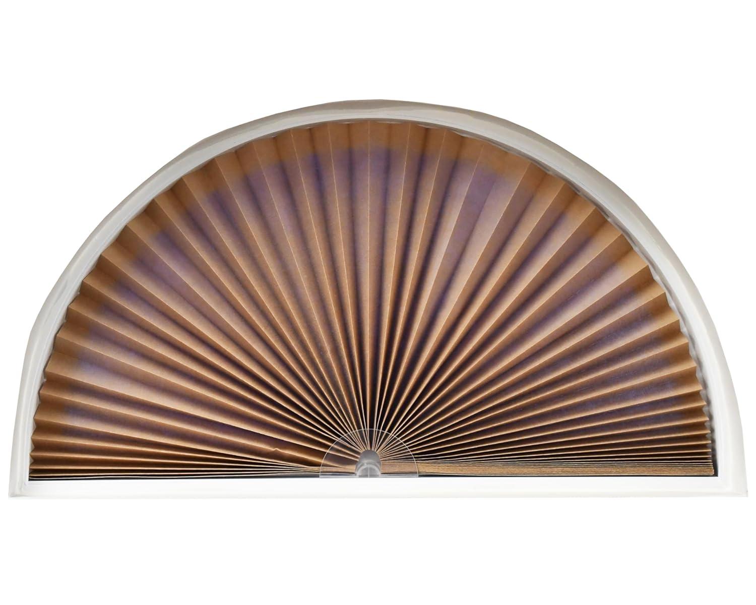 Redi Shade No Tools Original Arch Light Filtering Pleated Fabric Shade Natural, 72" x 36"