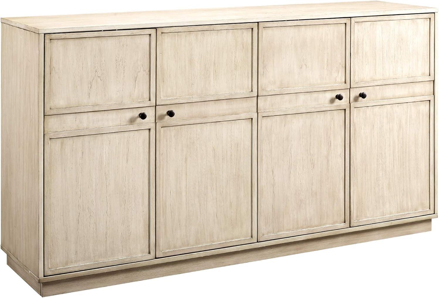 Birch Laminate 62" 4-Door Storage Buffet with Adjustable Shelves