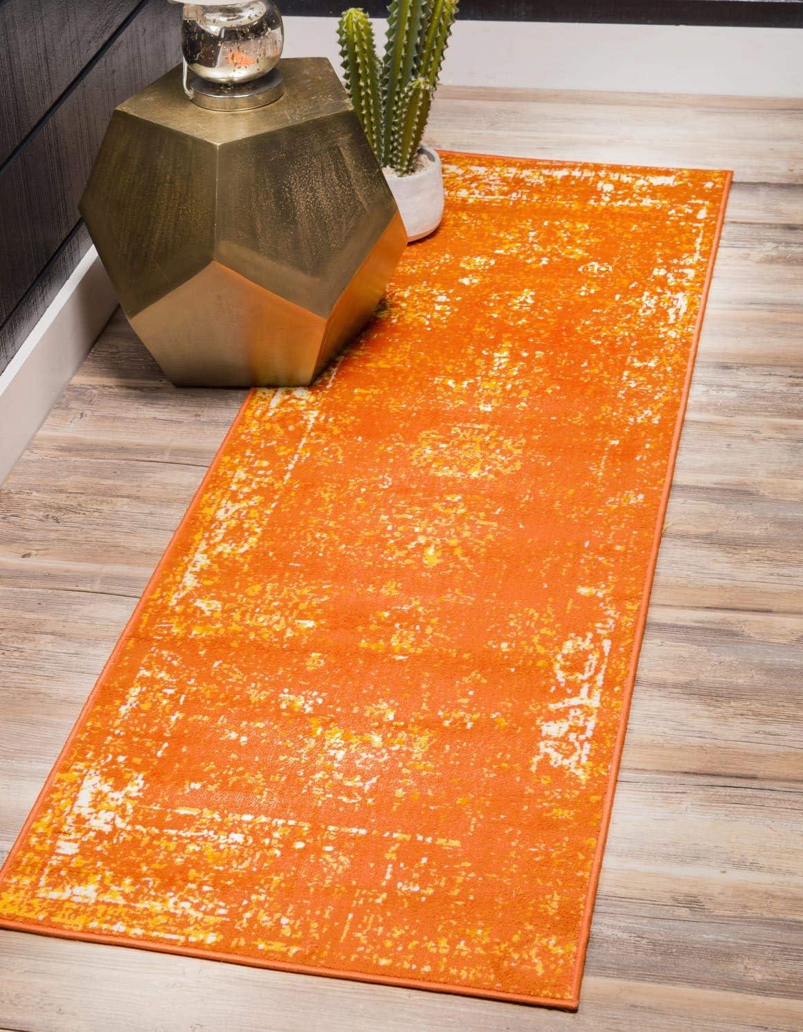 Unique Loom 2' 0 x 13' 0 Sofia Casino Orange Area Rug