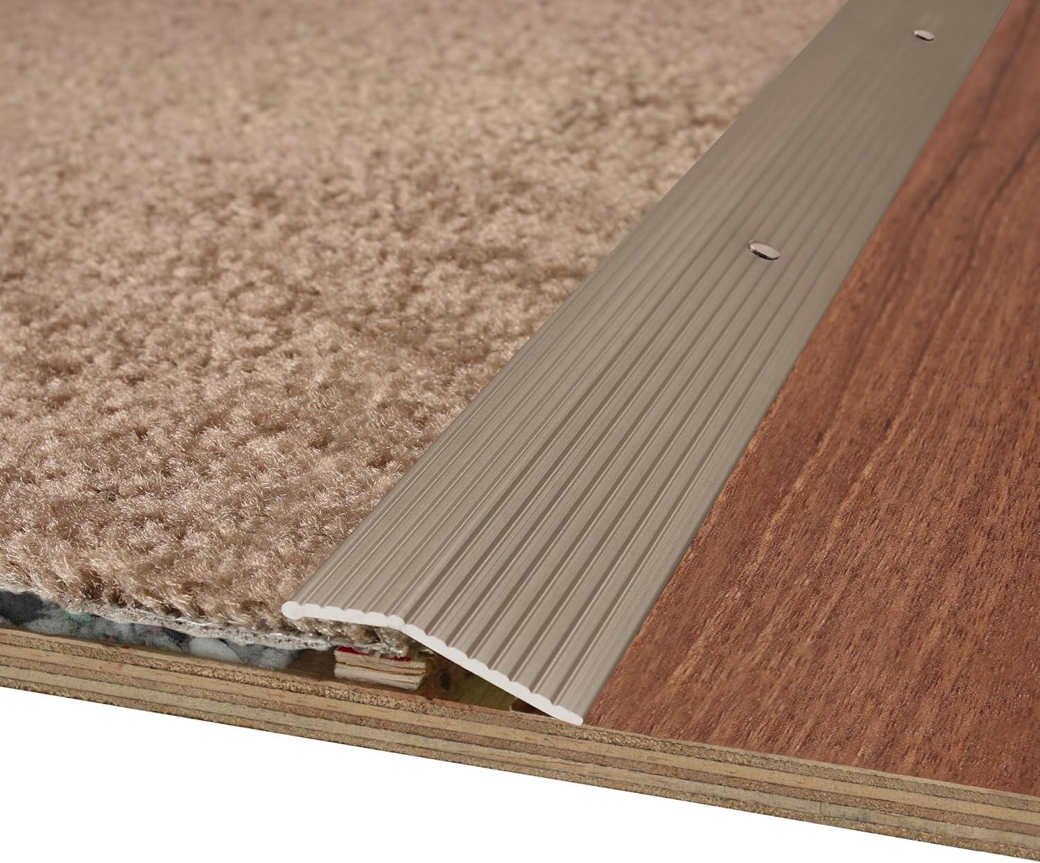 Pewter Fluted Aluminum Indoor Carpet Trim, 36-inch Length