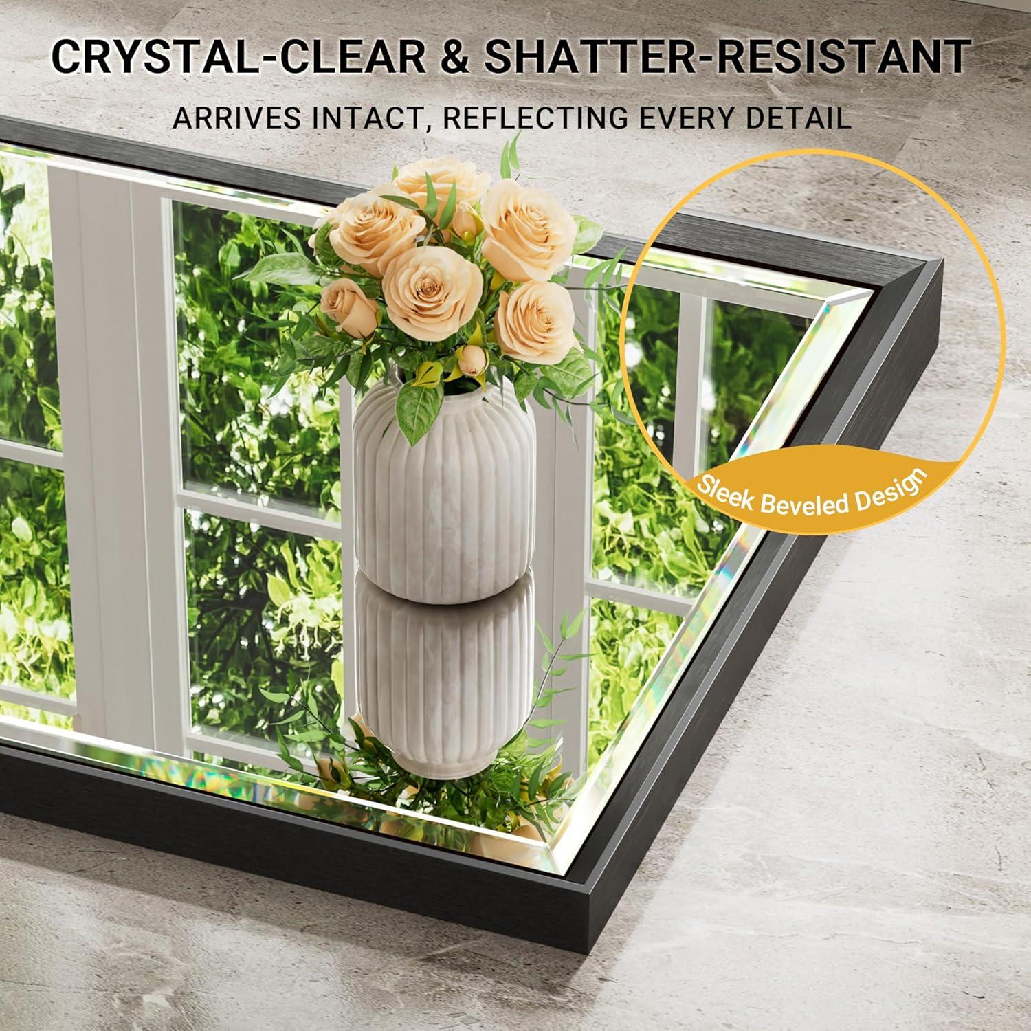 Decorative Wall Mirror Beveled Design, Bathroom Vanity Mirror Accent Mirror Finish