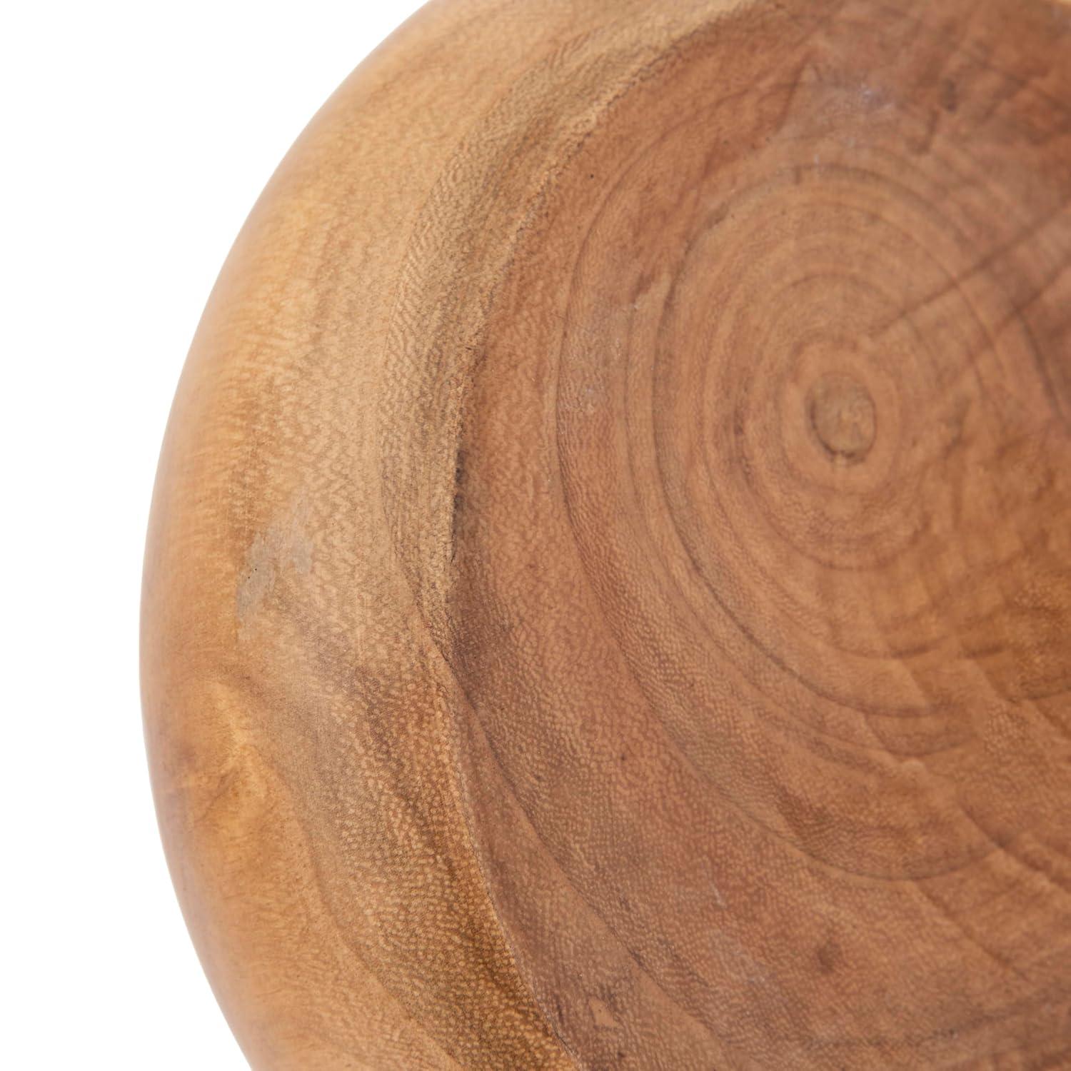 Storied Home Decorative Paulownia Wood Vase, Walnut Finish