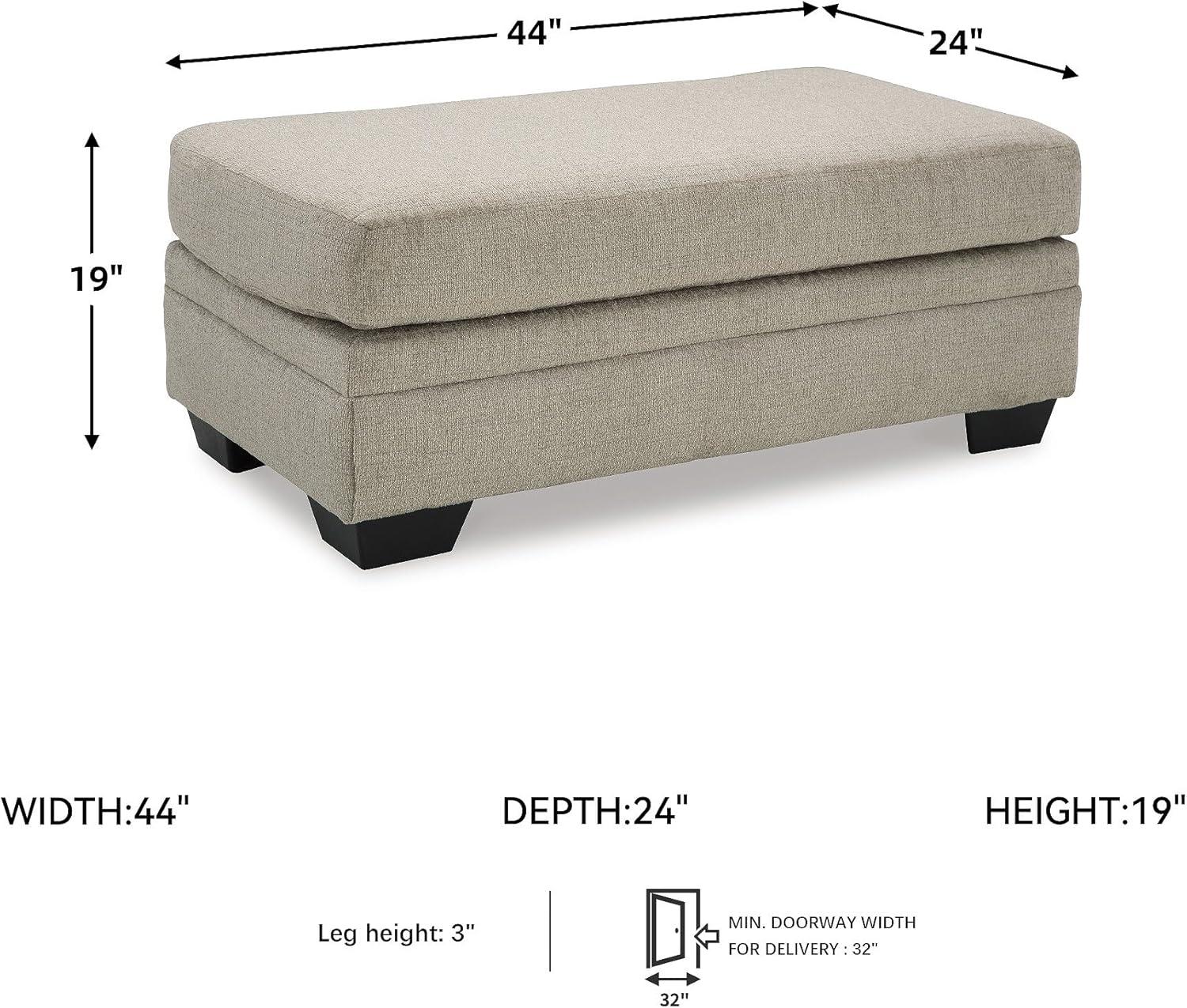 Signature Design by Ashley Stonemeade Upholstered Ottoman, Taupe Brown